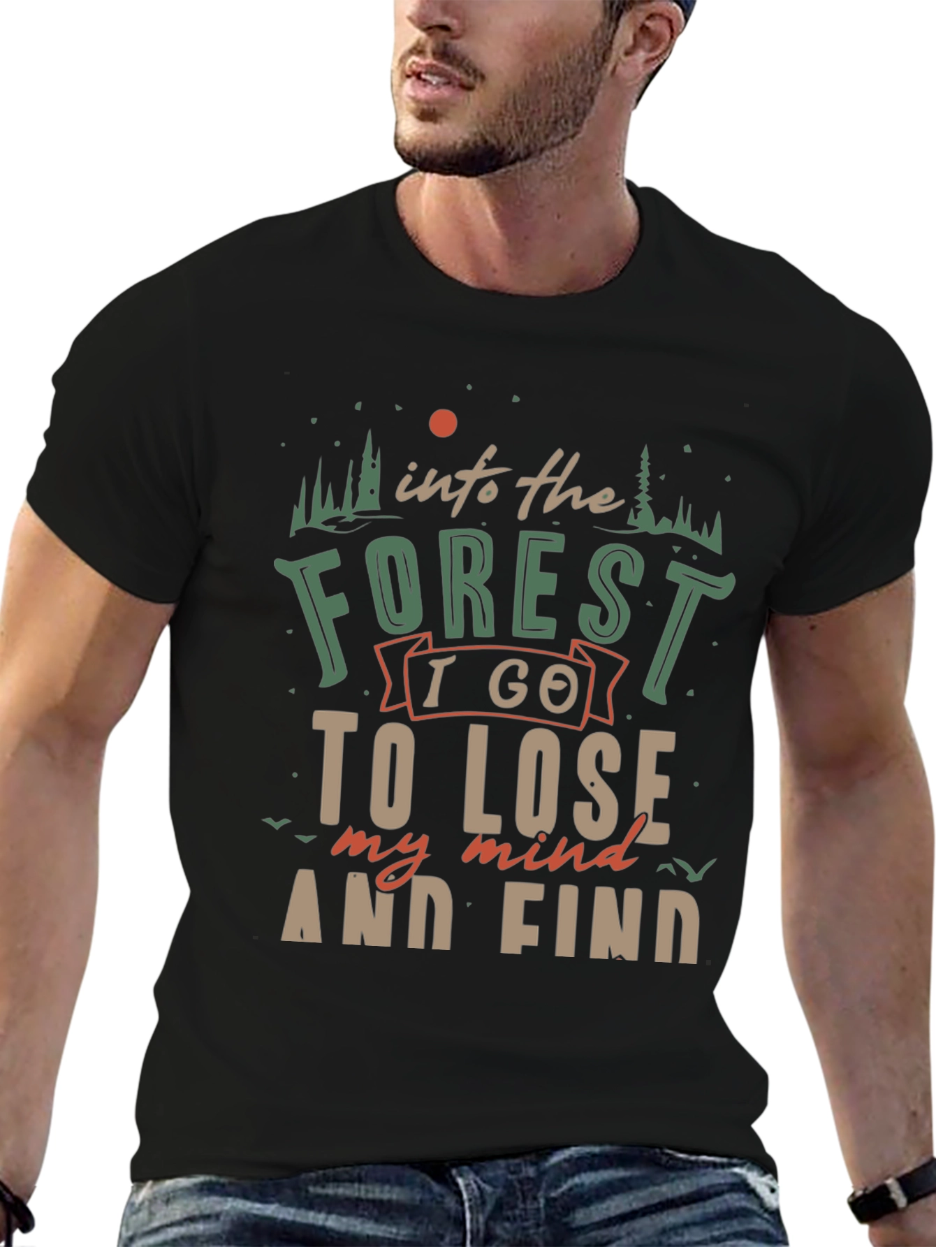 Black Into The Forest Graphic T-Shirt view 6