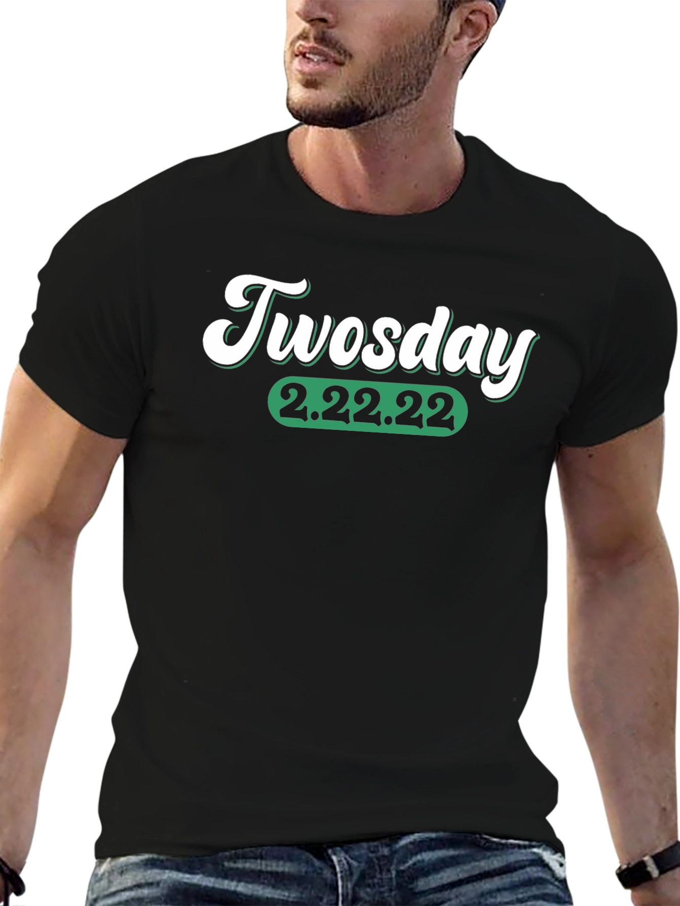 Black Twosday 2.22.22 Graphic T-Shirt view 6