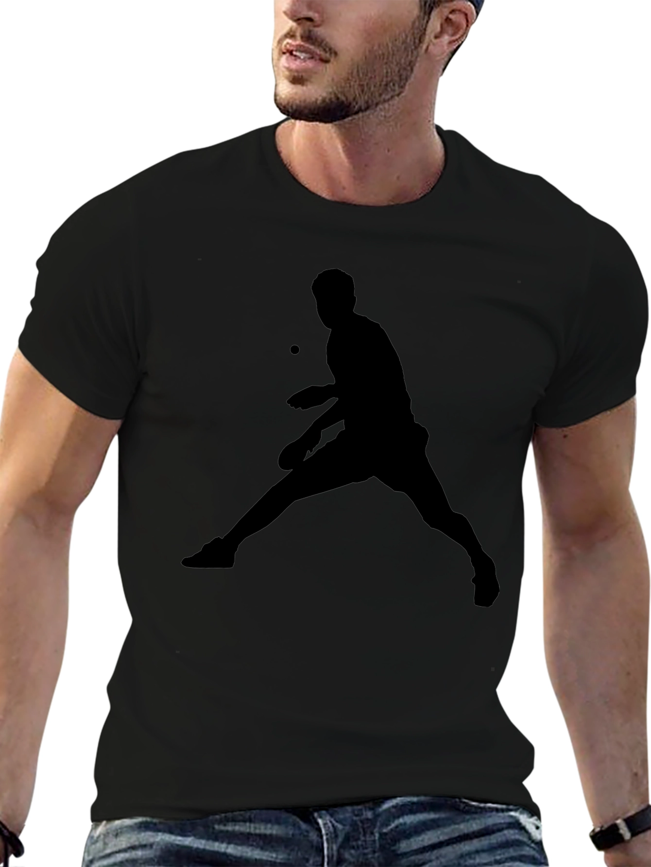 Black Black Table Tennis Graphic Tee view 6