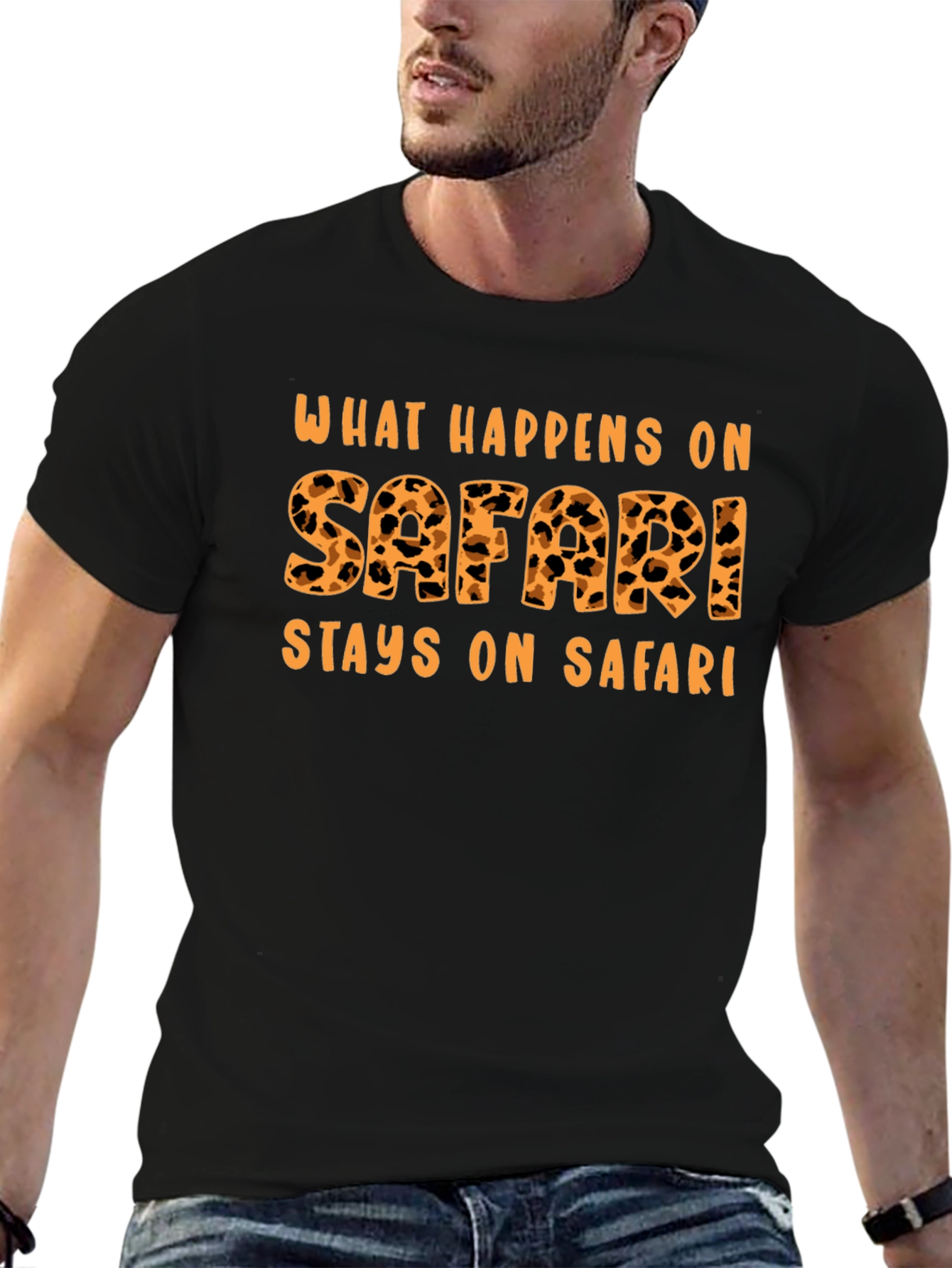 Black Safari Adventure T-Shirt - What Happens On Safari view 6