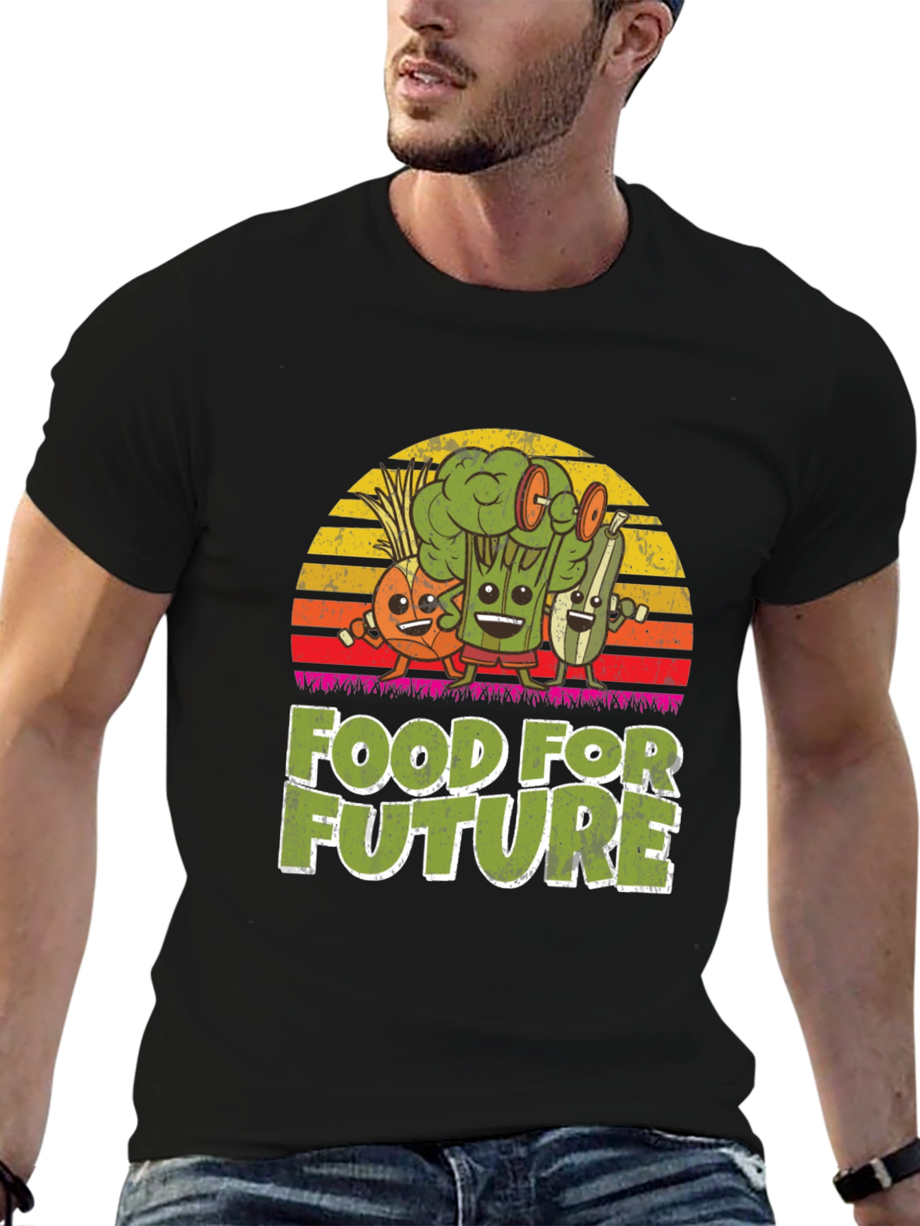Black Food For Future Vegan Graphic T-Shirt view 6