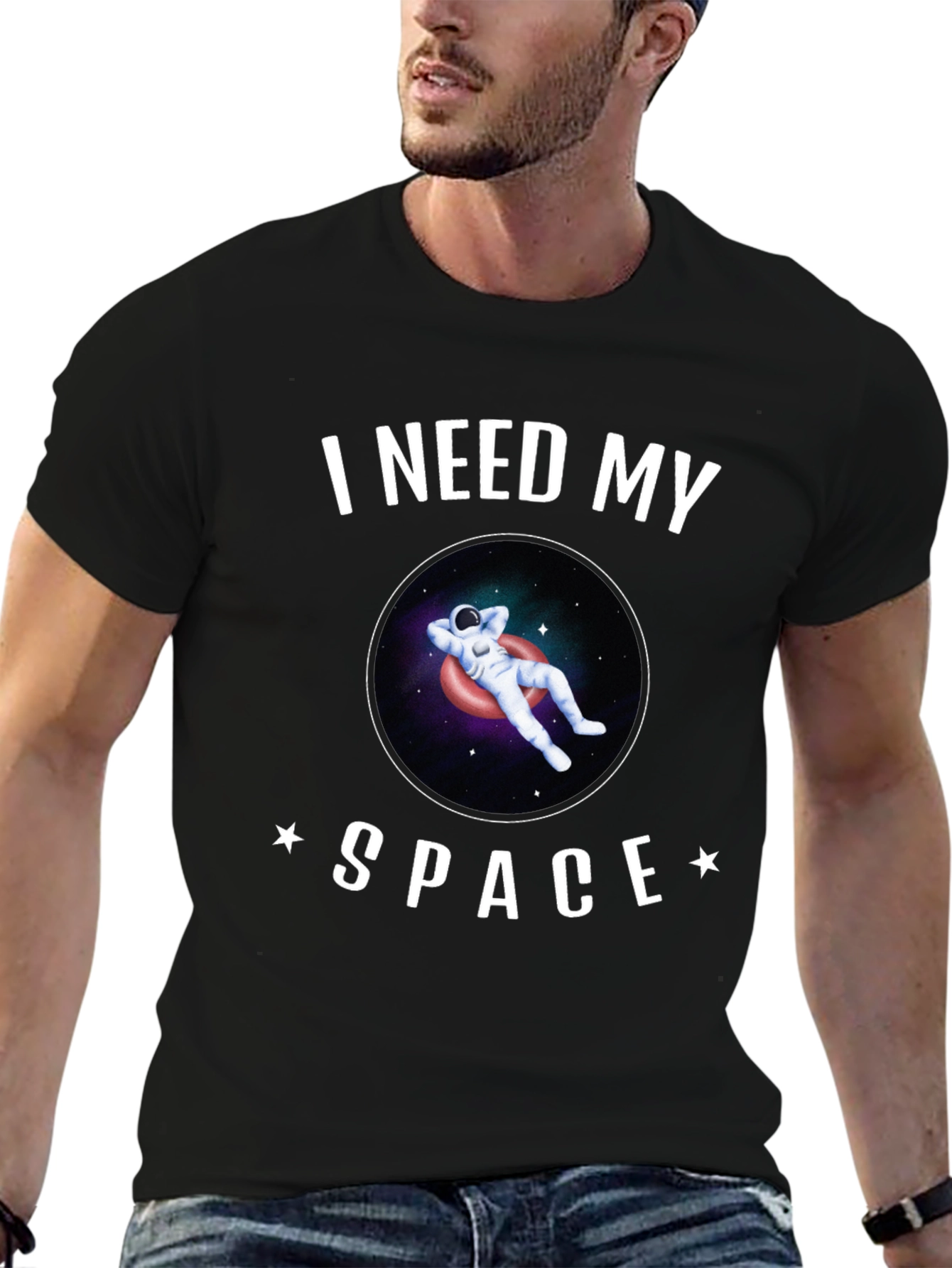 Black I Need My Space Graphic T-Shirt view 6