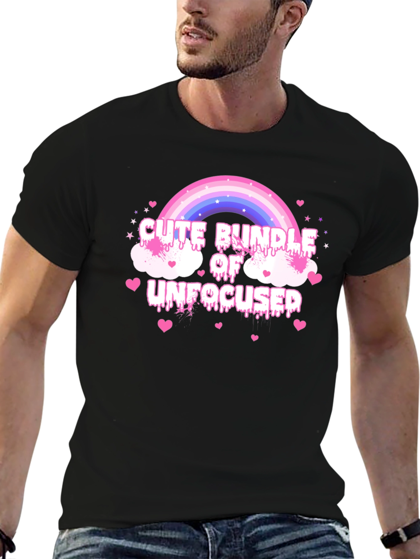 Black Cute Bundle Of Unfocused Black T-Shirt view 6