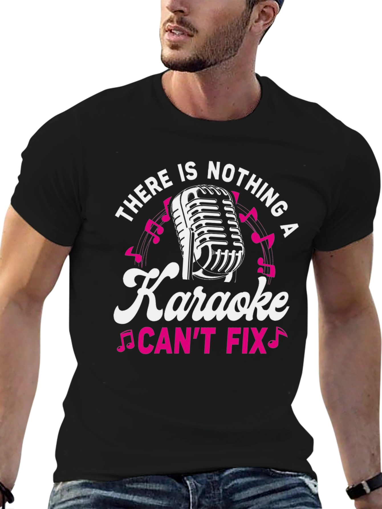 Black Karaoke Fix T-Shirt - Music Lover Tee view 6