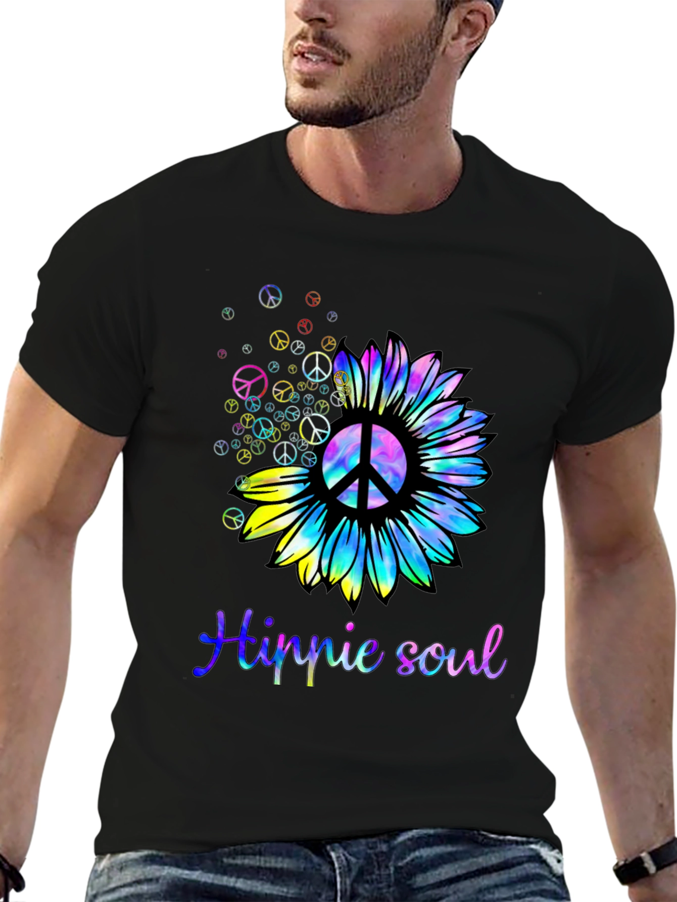 Black Hippie Soul Sunflower Graphic Tee view 6