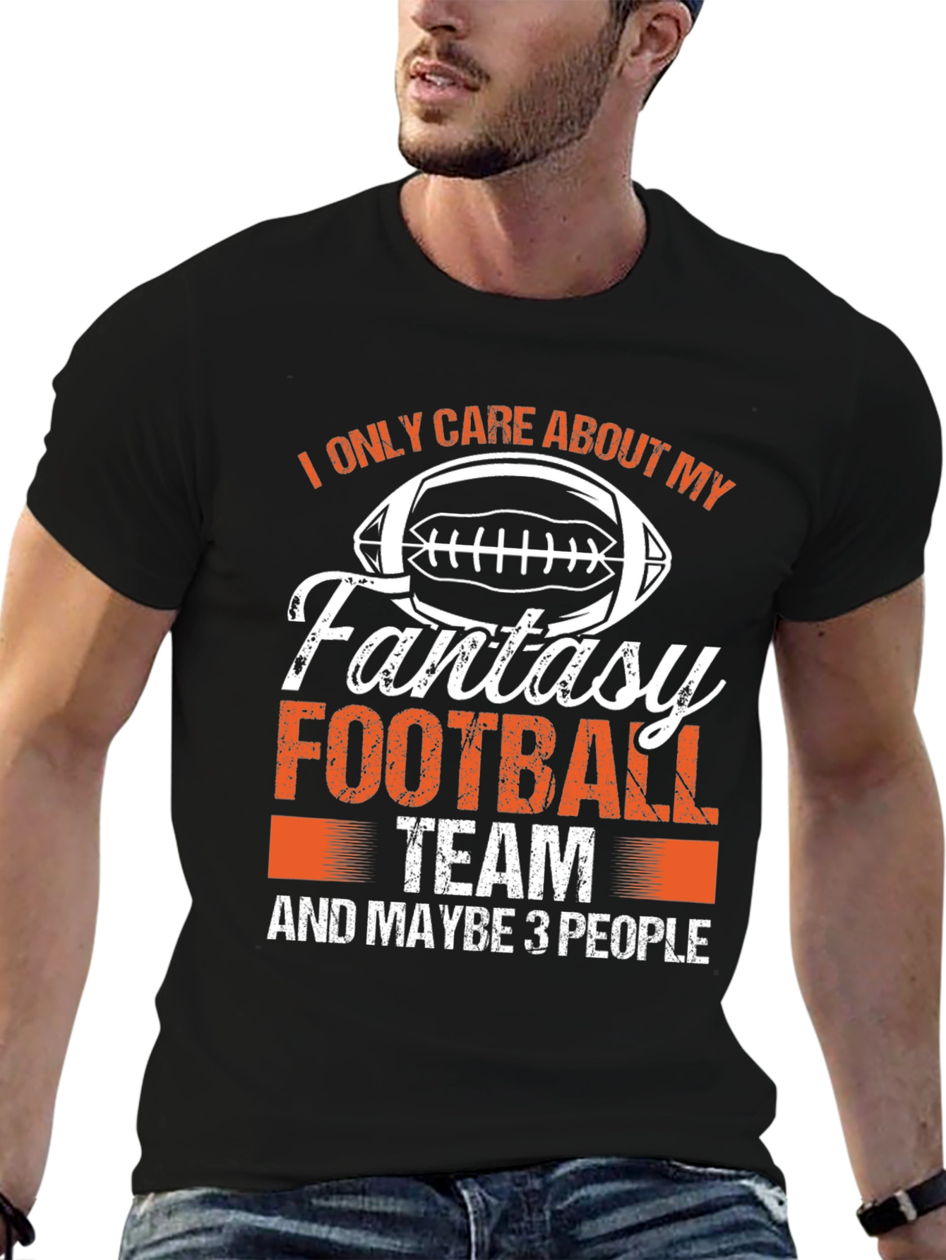 Black Fantasy Football Team T-Shirt view 6