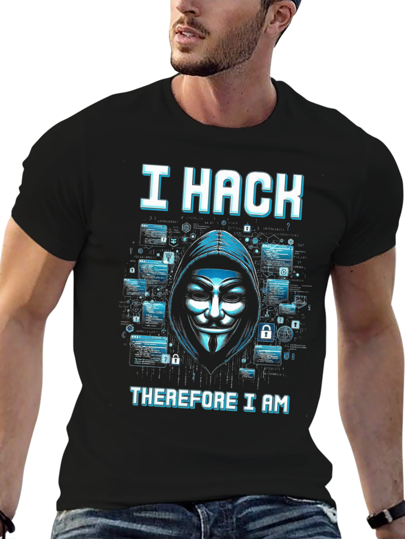 I Hack Therefore I Am T-Shirt - Anonymous Hacker Tee - 6