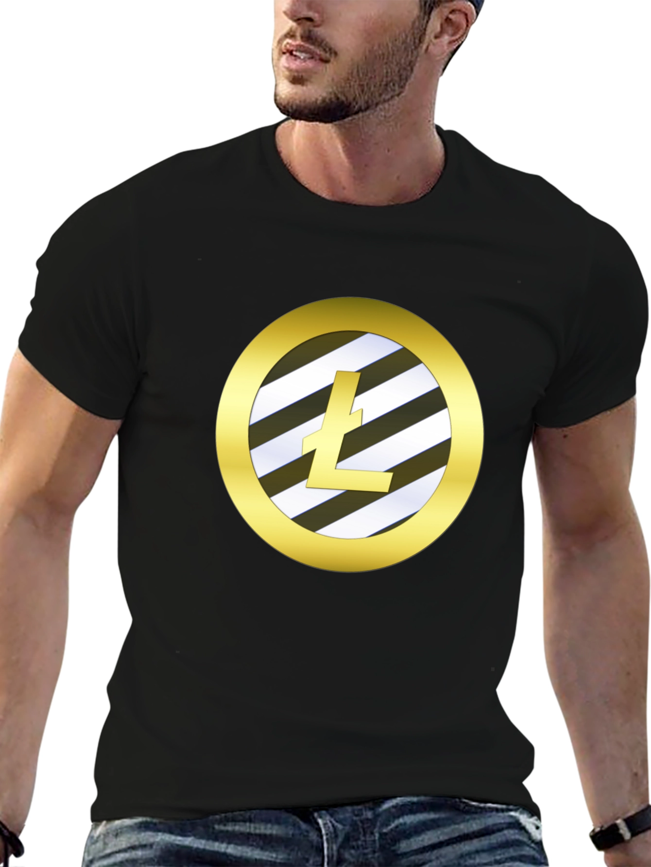 Litecoin Logo Black T-Shirt Crypto Fan Apparel - 6