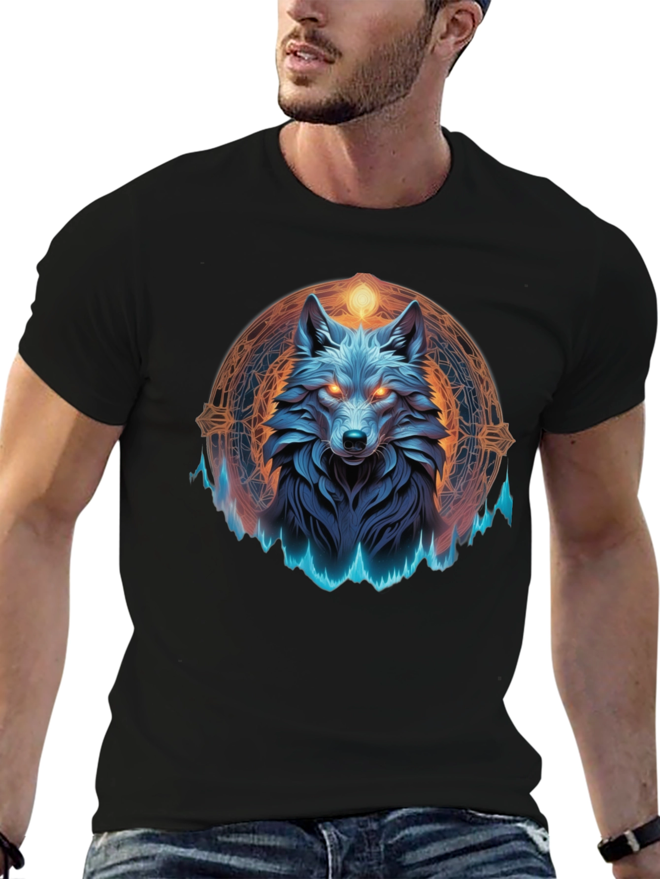 Black Mystic Wolf Graphic Tee - Black T-Shirt view 6