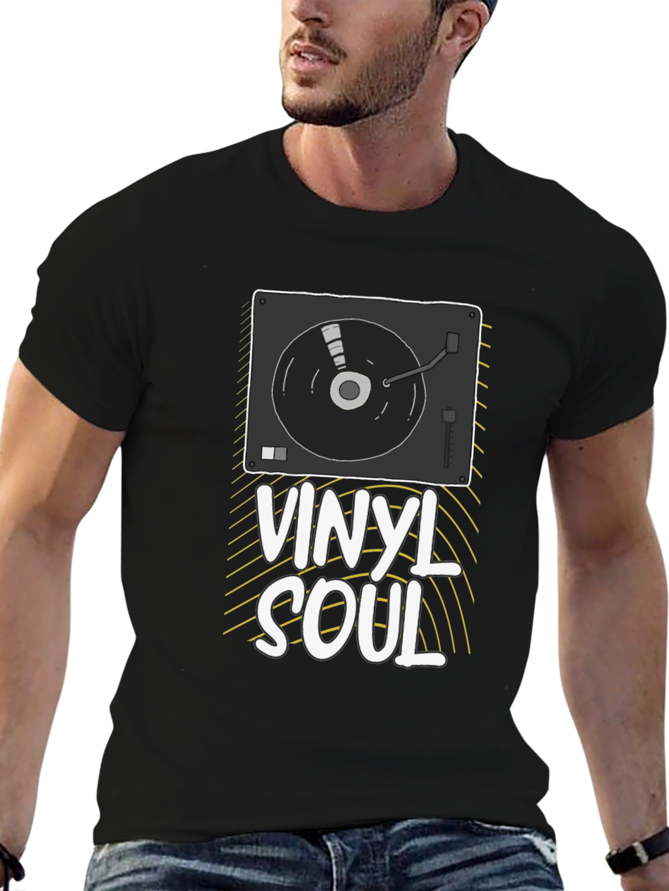 Black Vinyl Soul Graphic Tee - Music Lover T-Shirt view 6