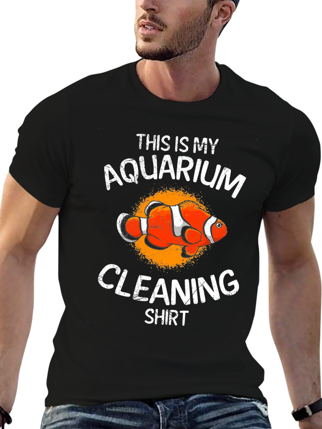 Black Aquarium Cleaning Shirt - Funny Fish Keeper Tee view 6