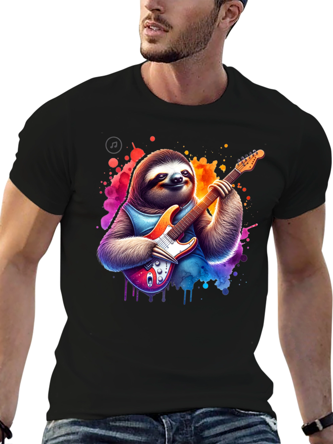 Sloth Guitarist Graphic Tee - Rock On! - 6