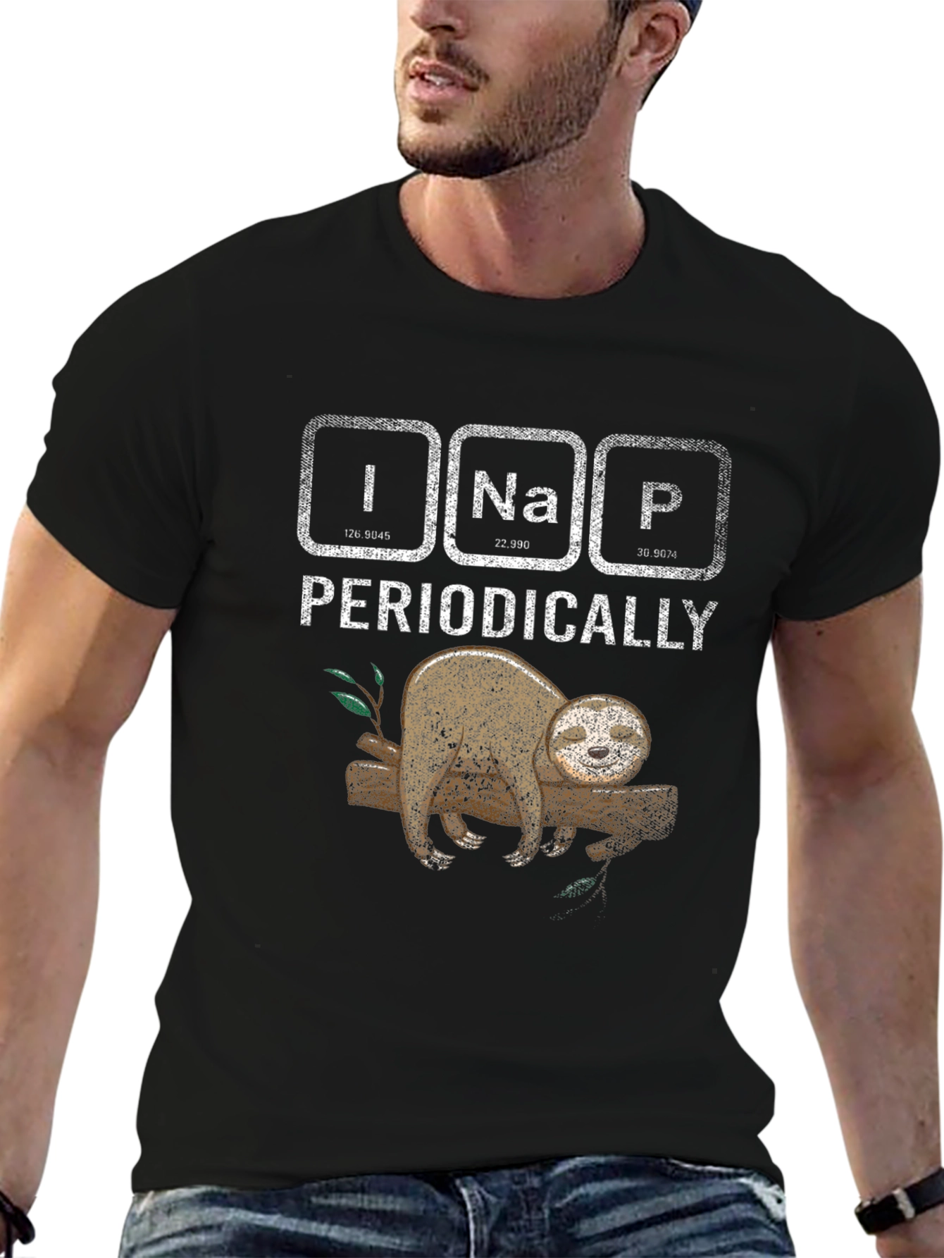 Black I Na P Periodically Sloth T-Shirt view 6