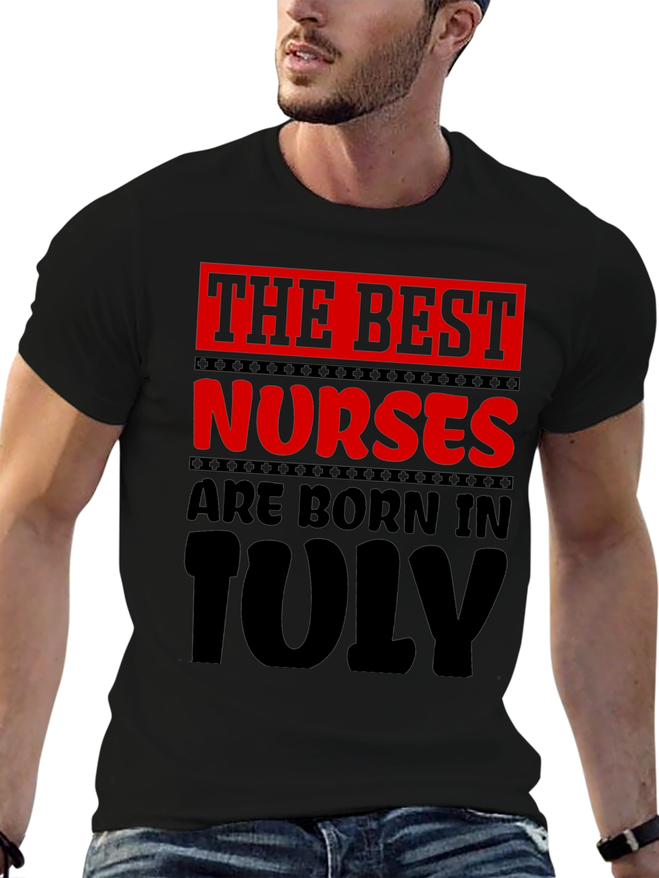 Black The Best Nurses Are Born In July T-Shirt view 6
