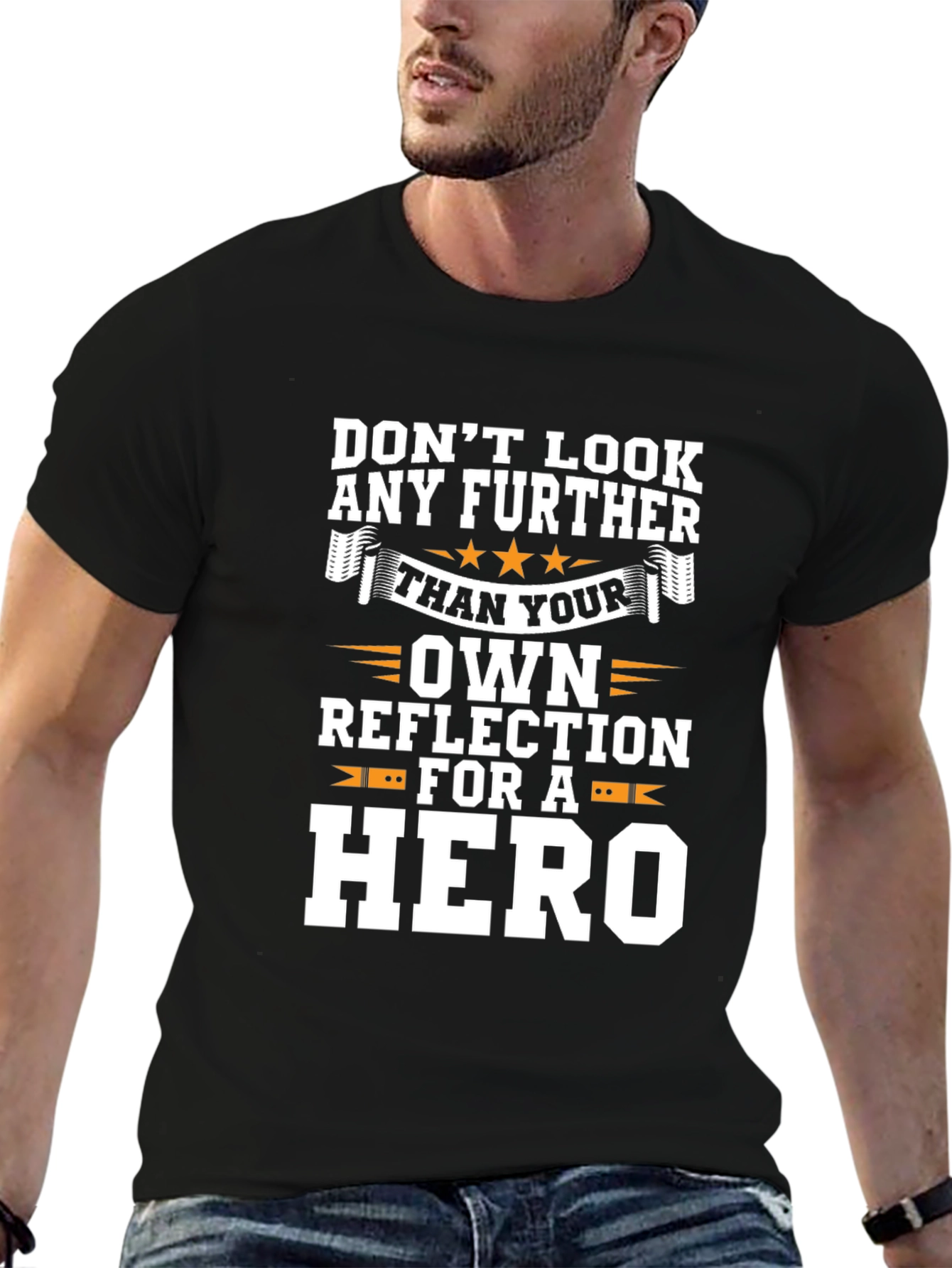 Black Hero Within Graphic Tee - Motivational T-Shirt view 6