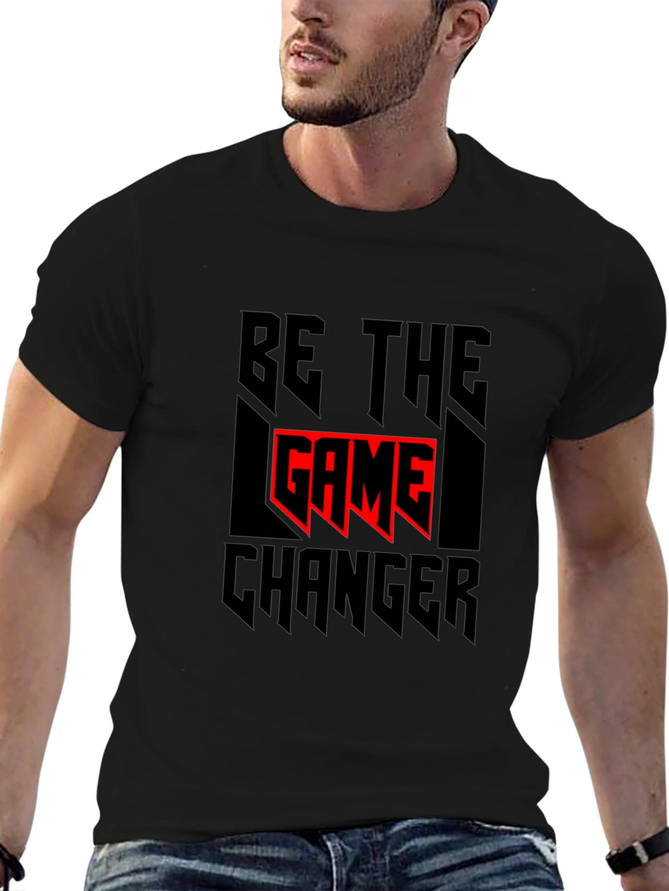 Black Be the Game Changer Black Graphic Tee view 6