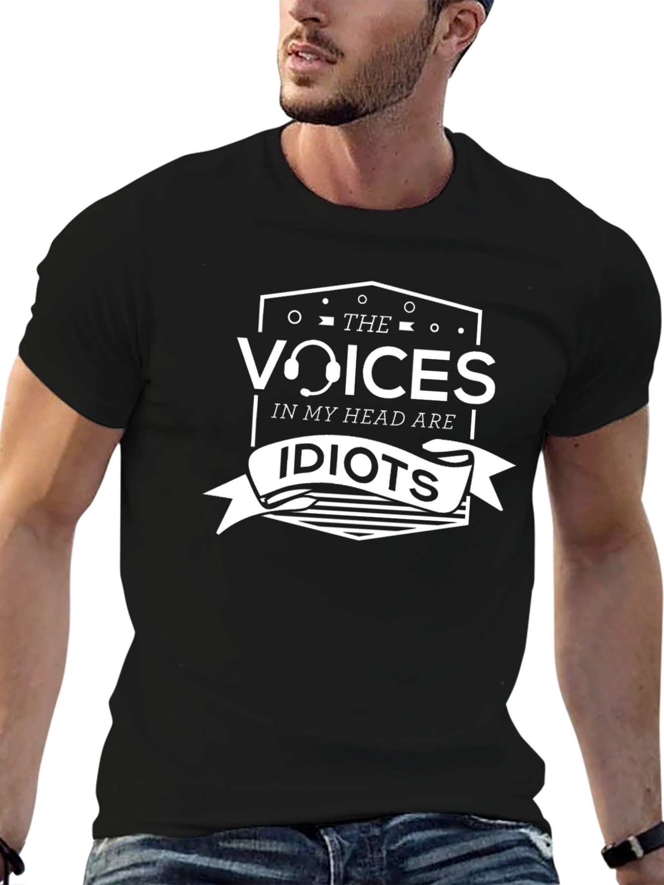 Voices In My Head Are Idiots Black T-Shirt - 6