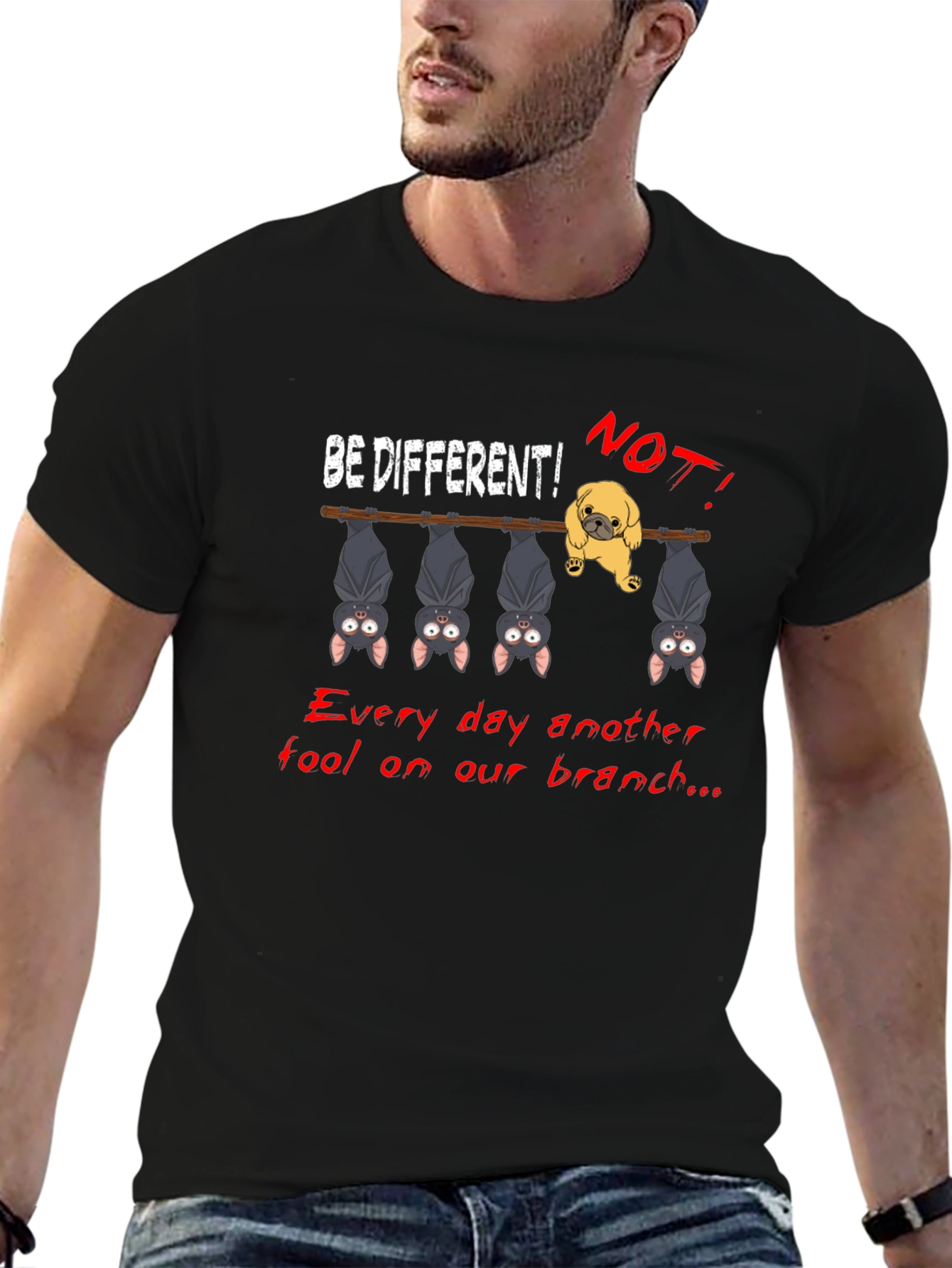 Black Be Different Graphic T-Shirt view 6