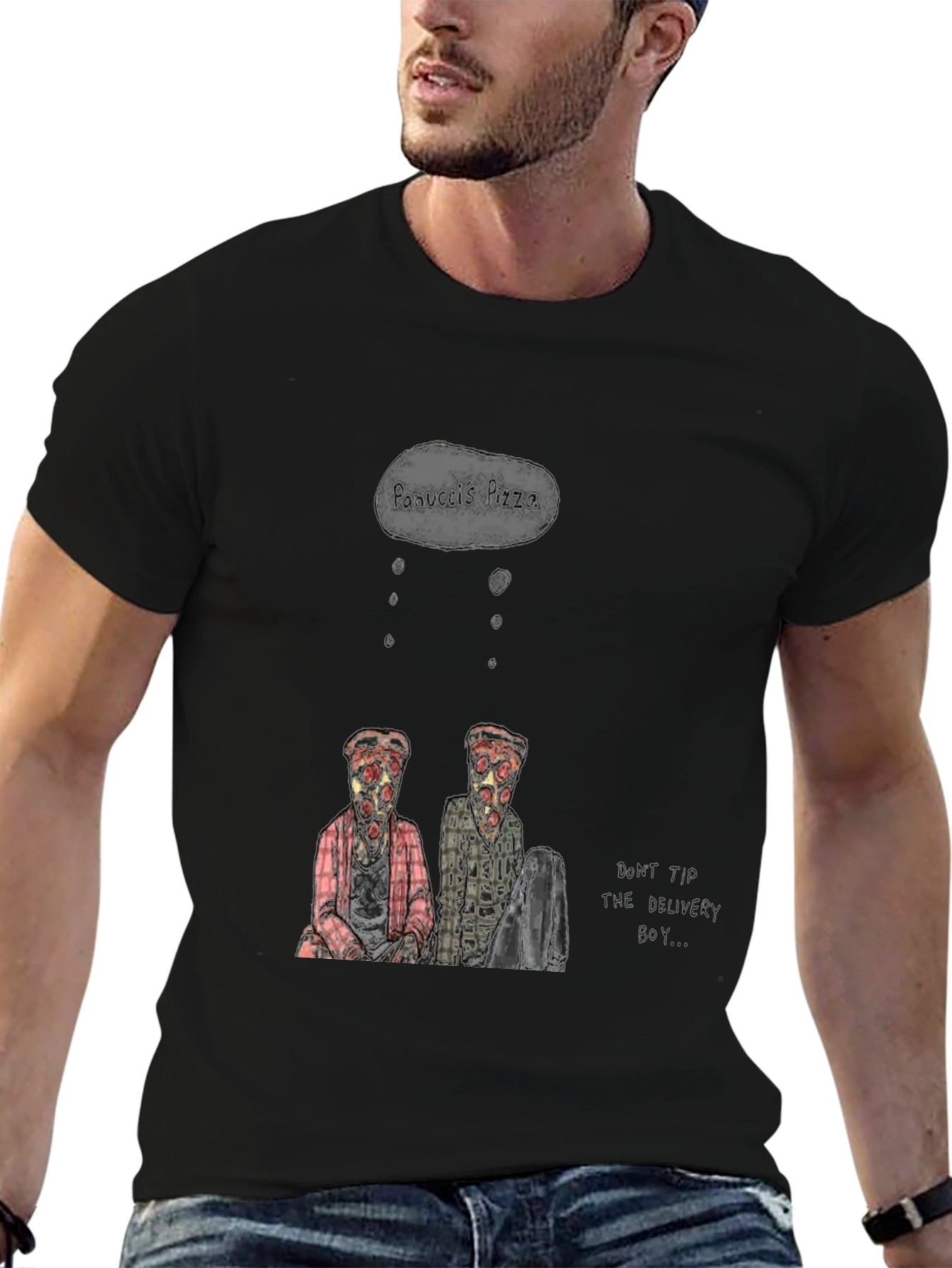 Black Humorous Graphic Print T-Shirt view 6