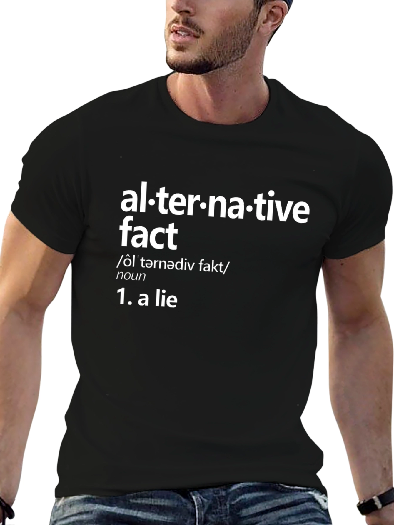 Black Alternative Fact Definition Black T-Shirt view 6