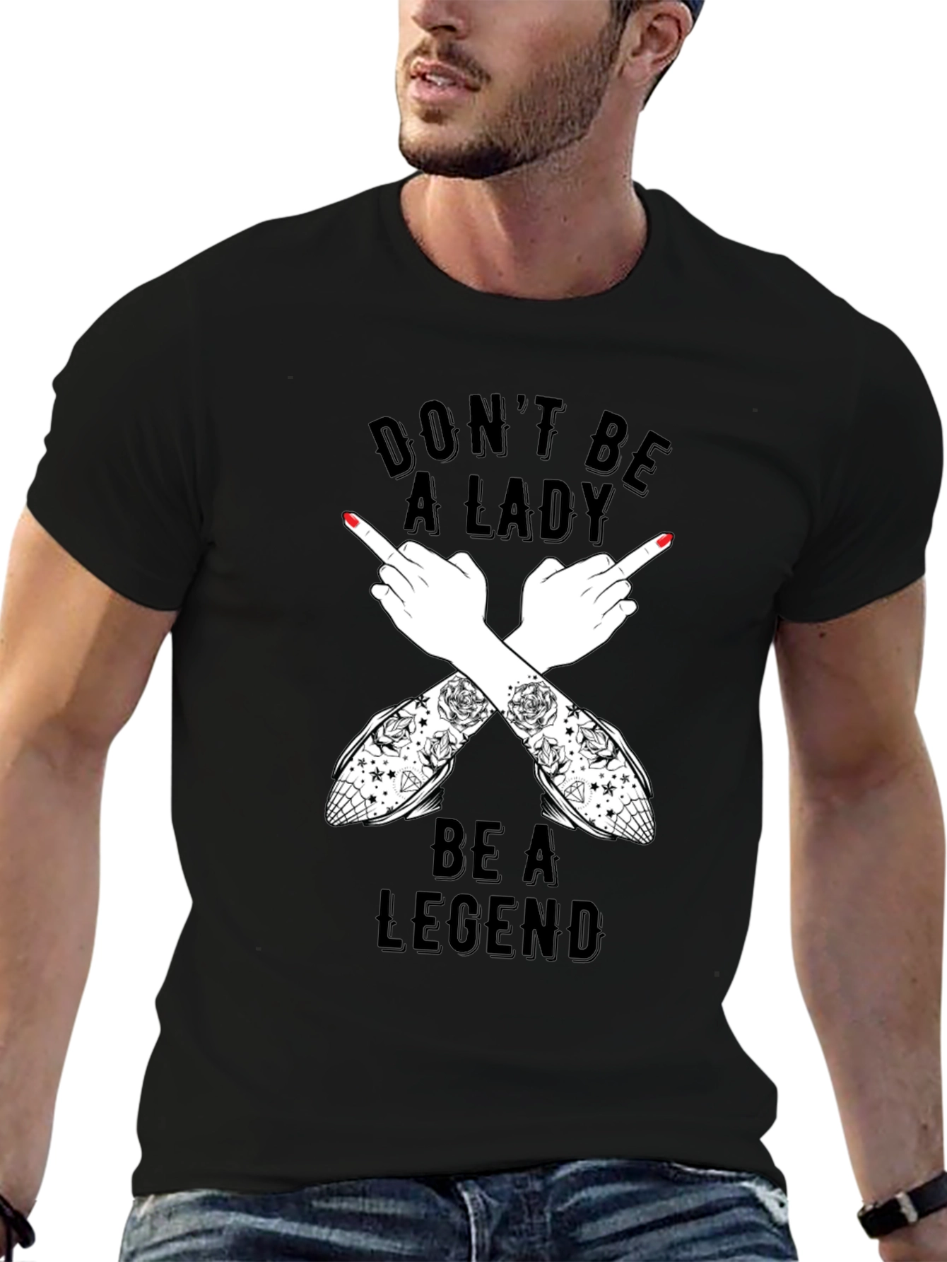 Black Don't Be A Lady Be A Legend T-Shirt view 6