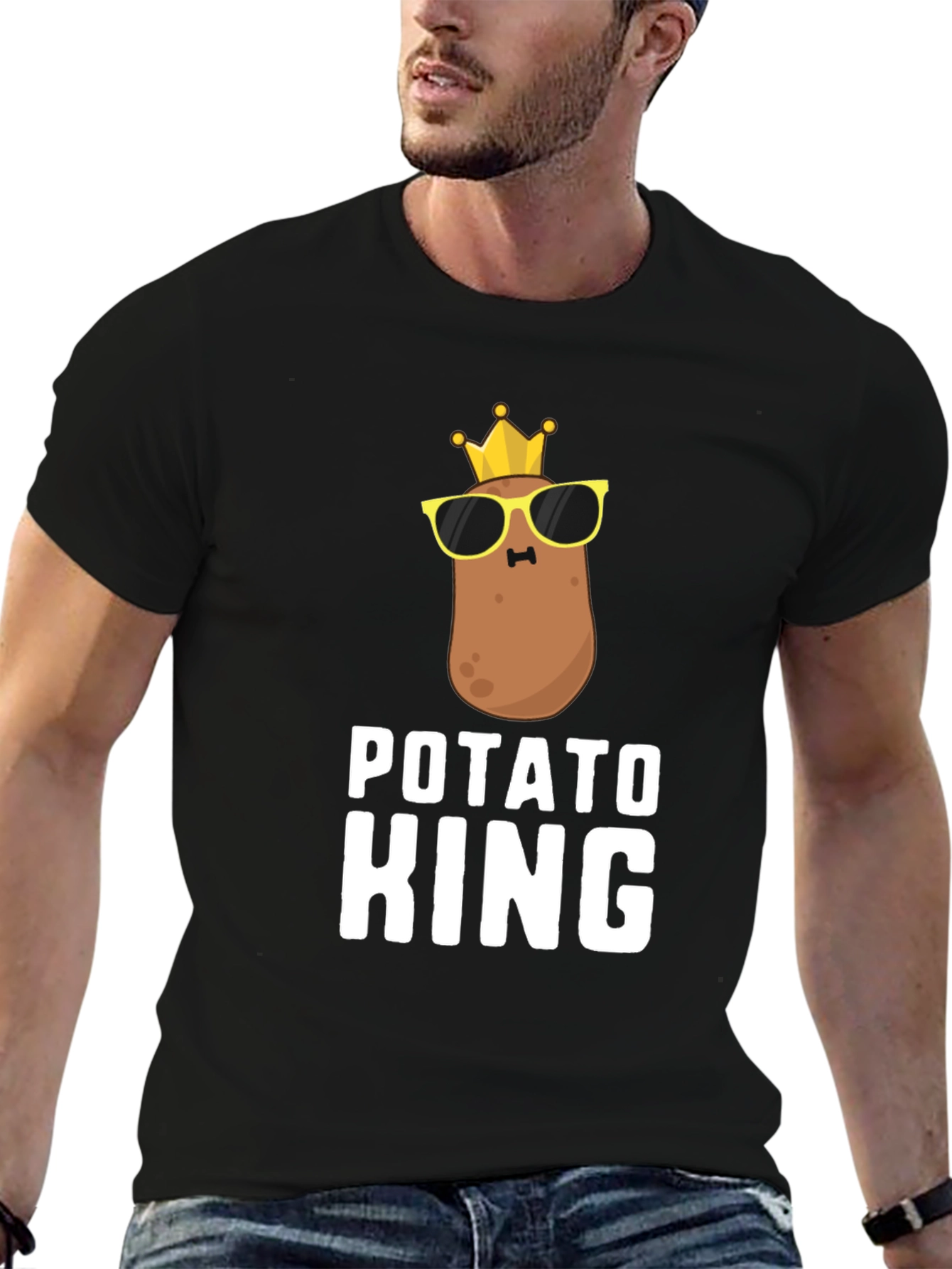 Black Potato King T-Shirt - Funny Graphic Tee view 6