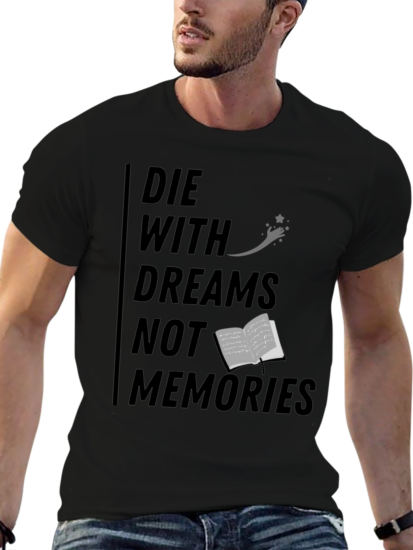 Black Die With Dreams Graphic T-Shirt view 6
