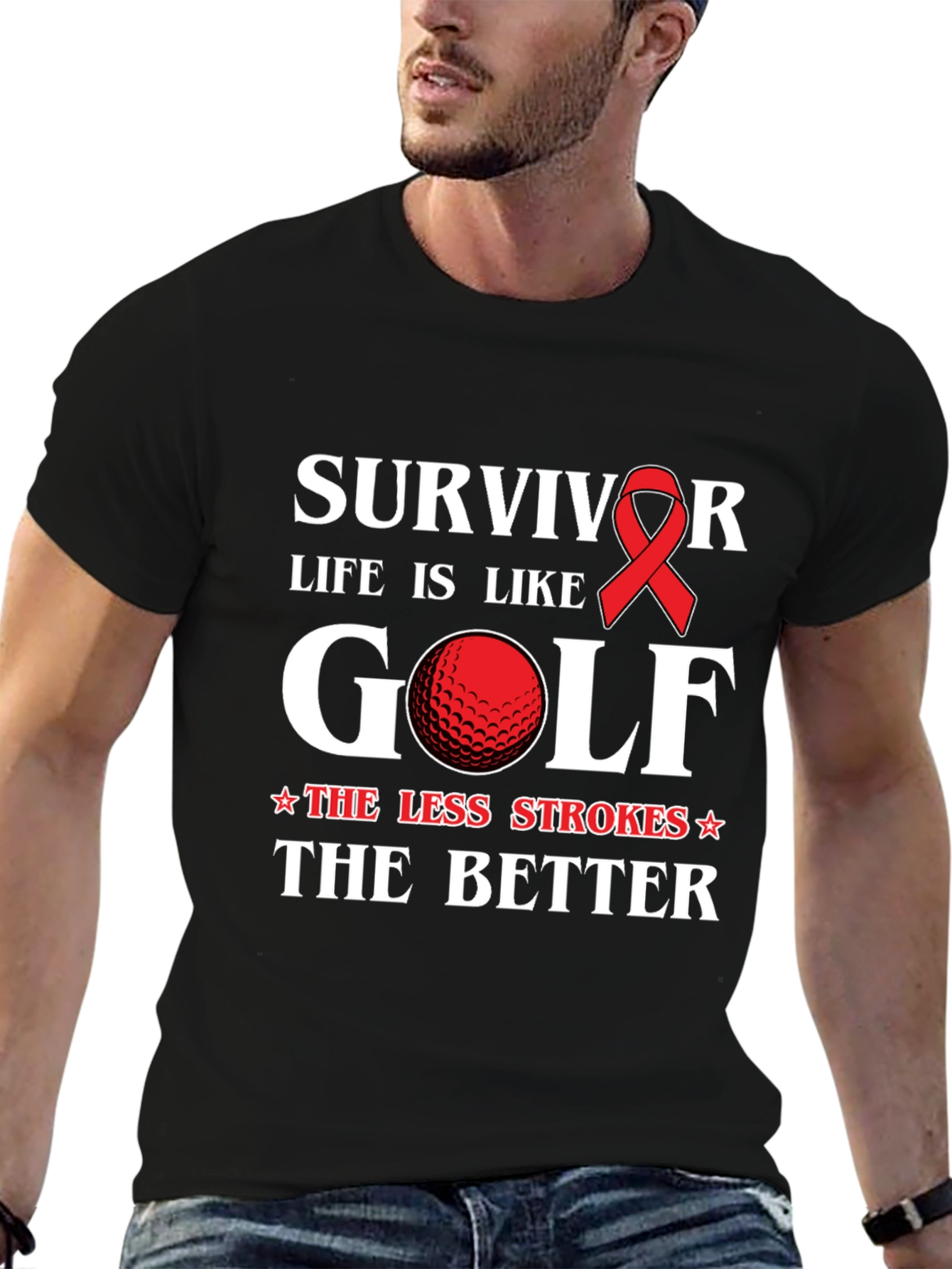 Black Survivor Golf T-Shirt - Life is Like Golf view 6