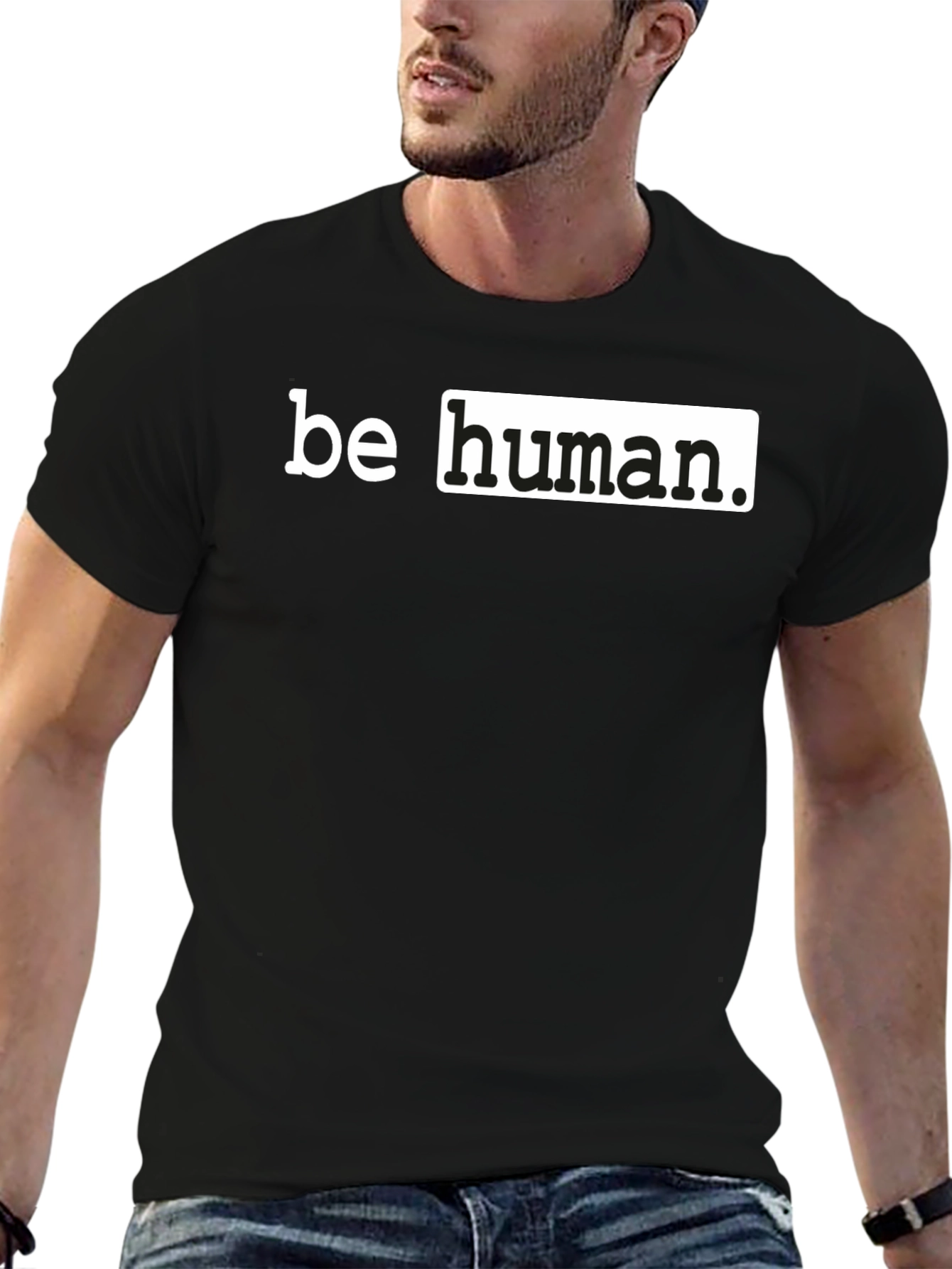 Black Be Human Black Graphic T-Shirt view 6