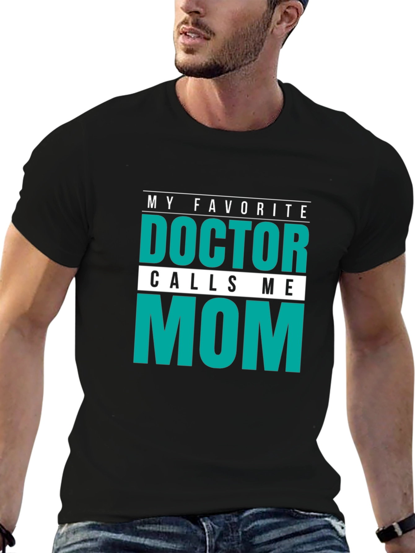 Black My Favorite Doctor Calls Me Mom T-Shirt view 6