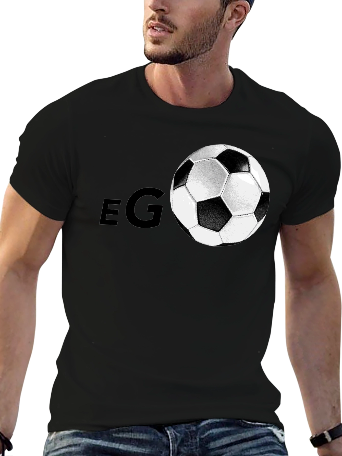 Black Soccer Fan Black Graphic Tee view 6