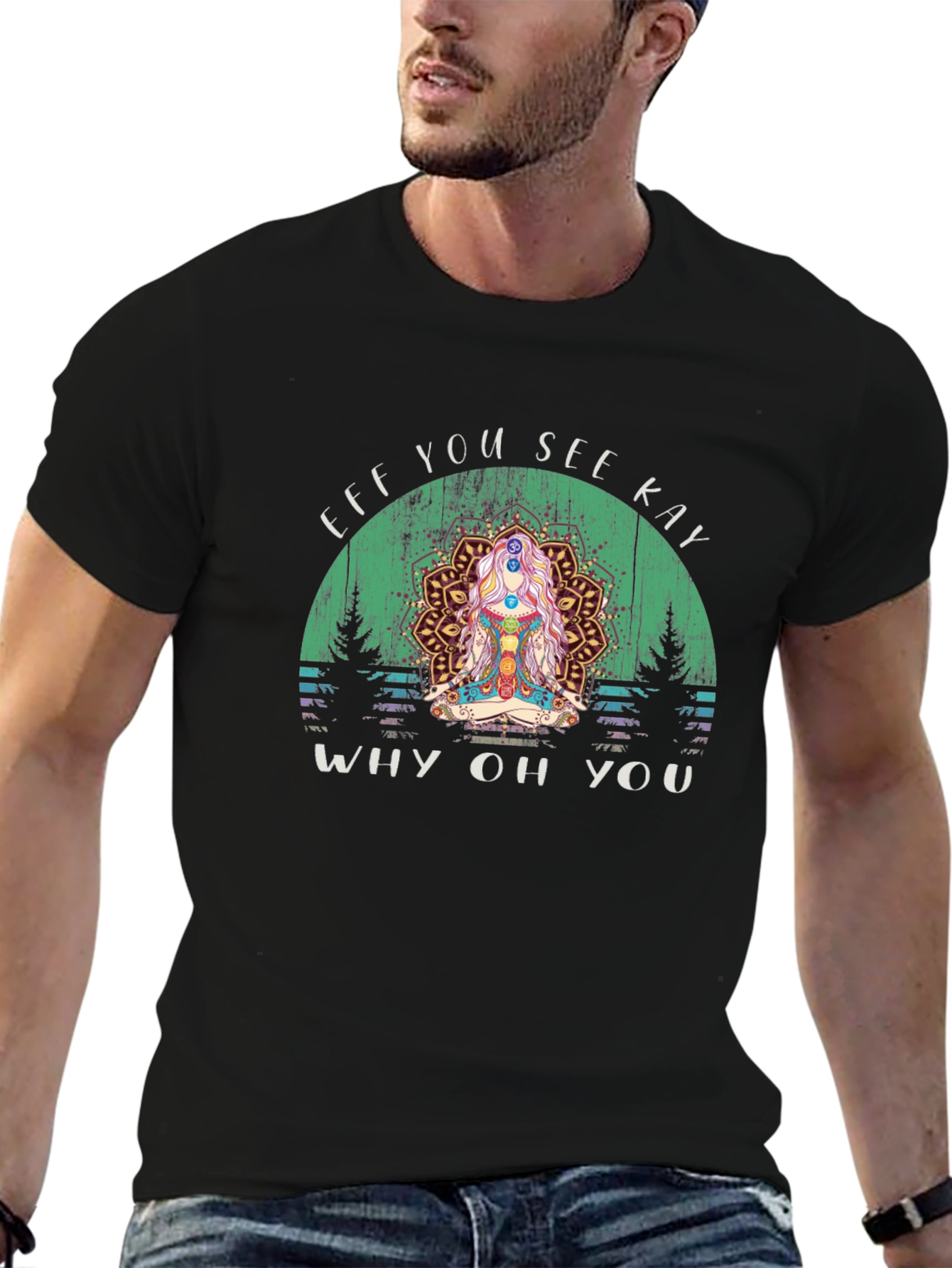 Black Eff You See Kay Yoga Chakra T-Shirt view 6