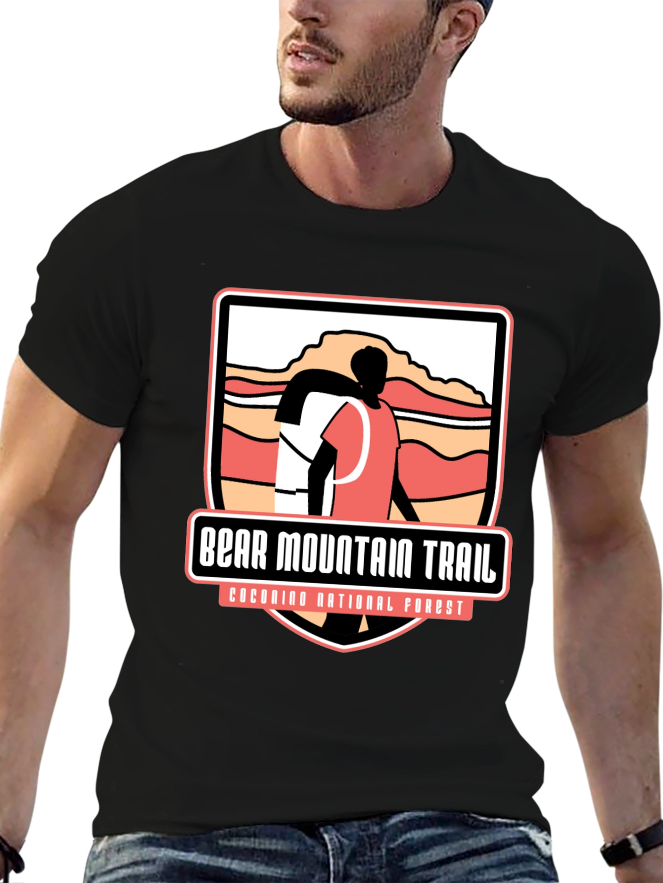 Black Bear Mountain Trail Black Graphic Tee view 6