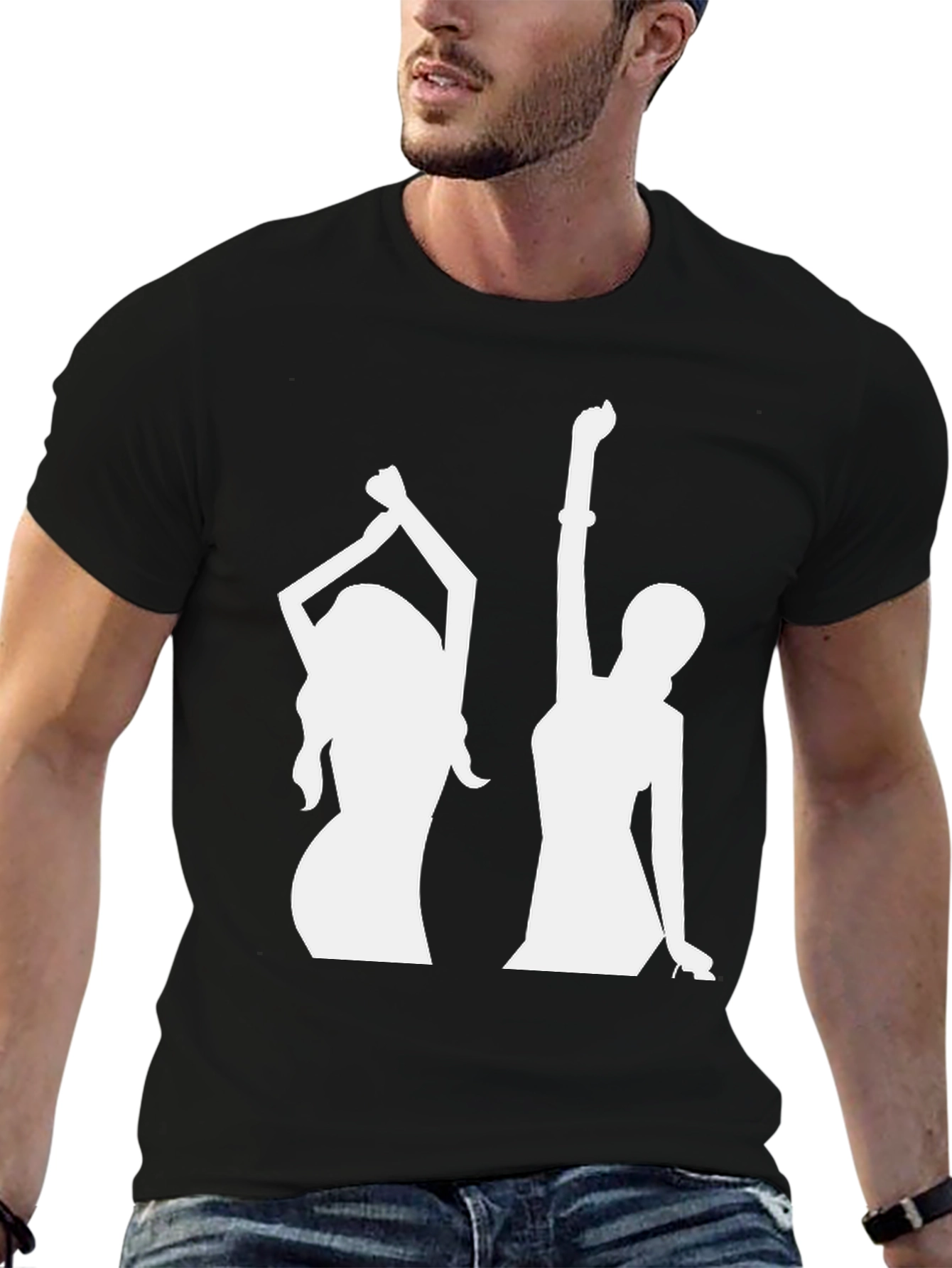 Black Silhouette Dance Graphic Black Tee view 6