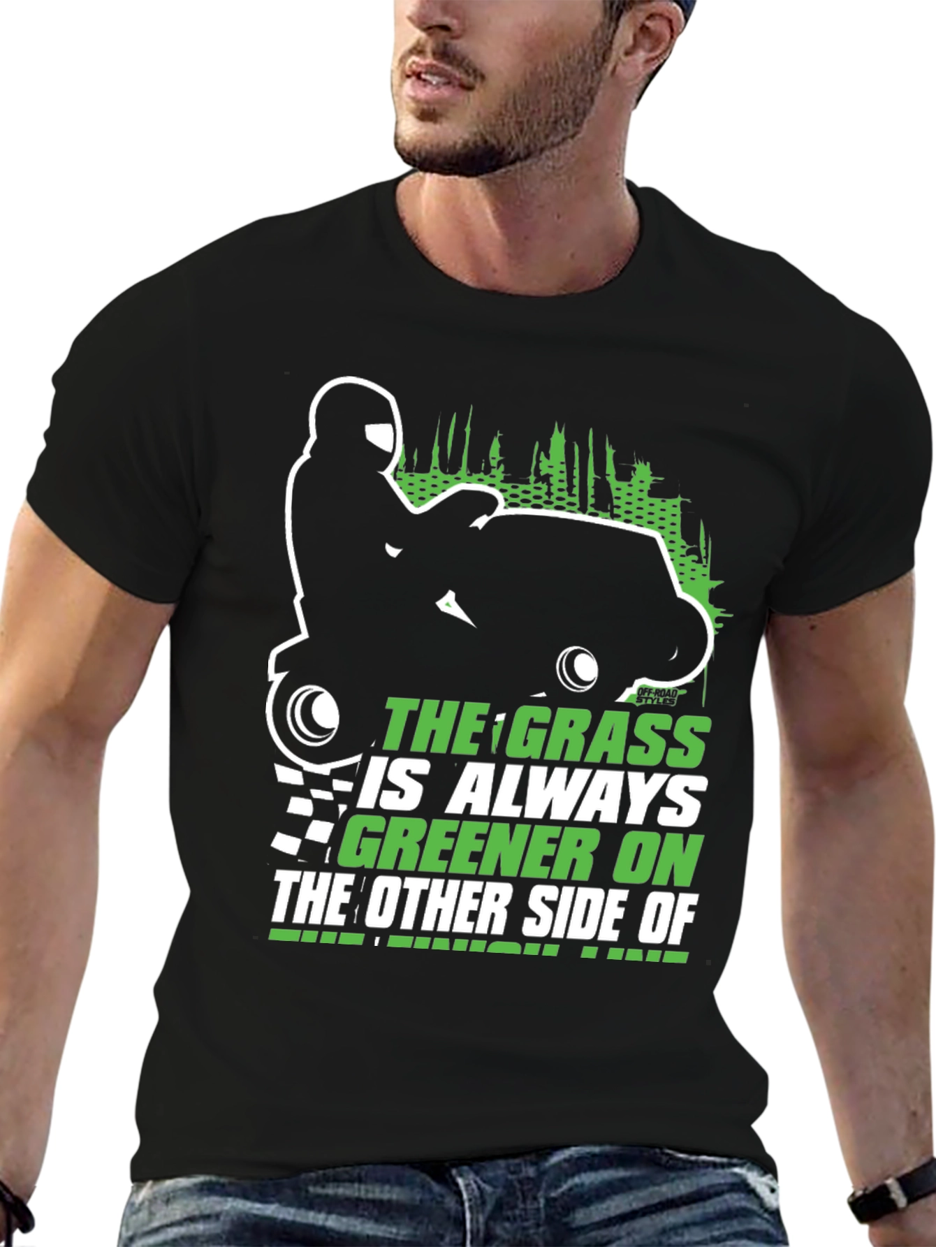 Black The Grass is Always Greener T-Shirt view 6