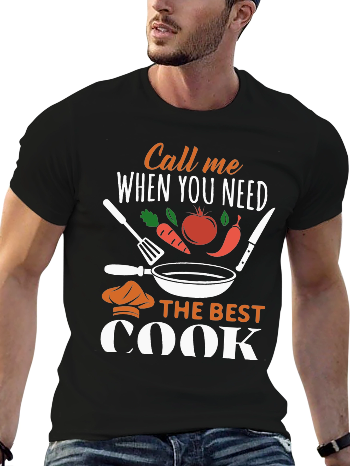 Black Call Me When You Need The Best Cook T-Shirt view 6