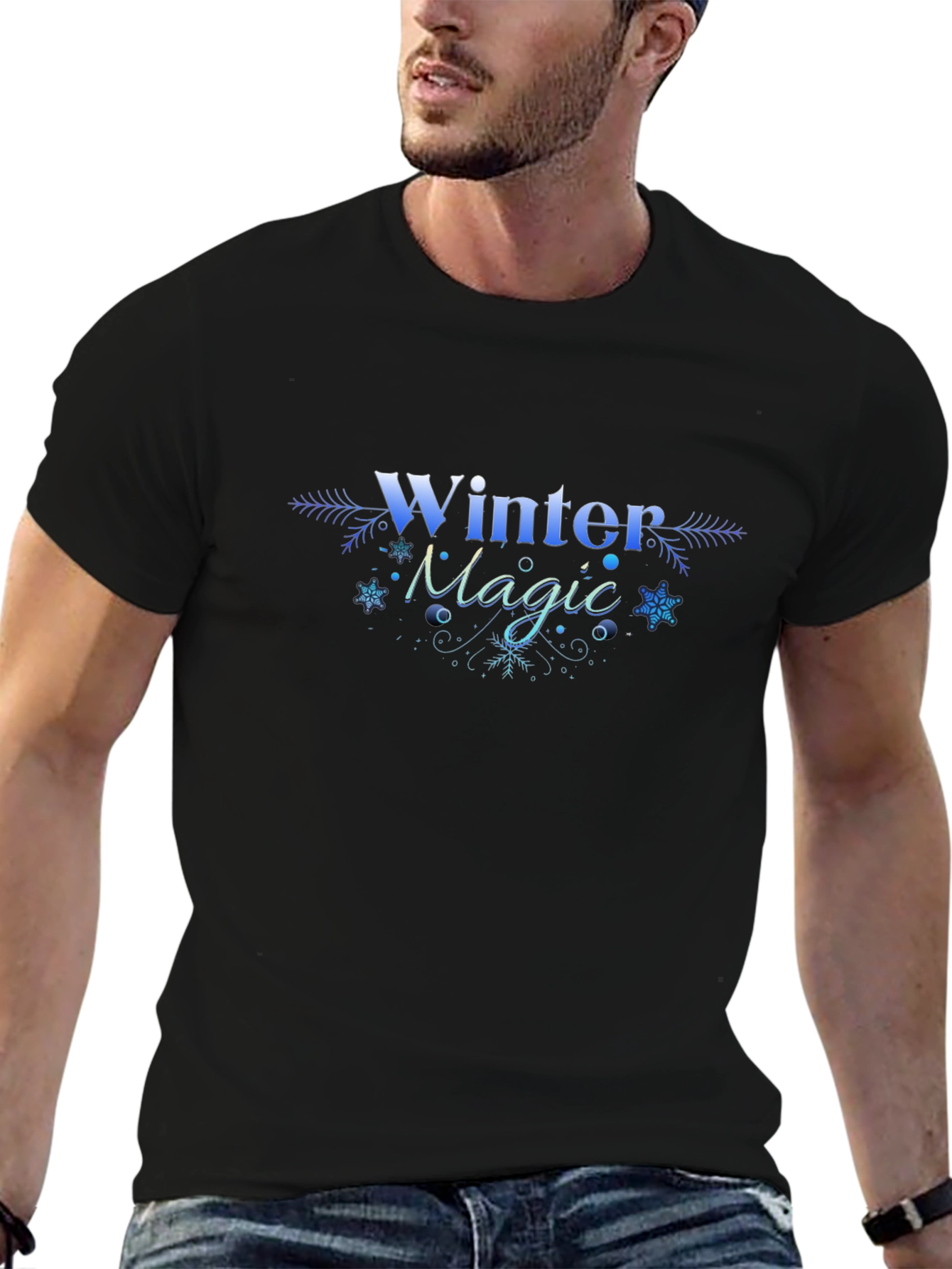 Black Winter Magic Black T-Shirt view 6