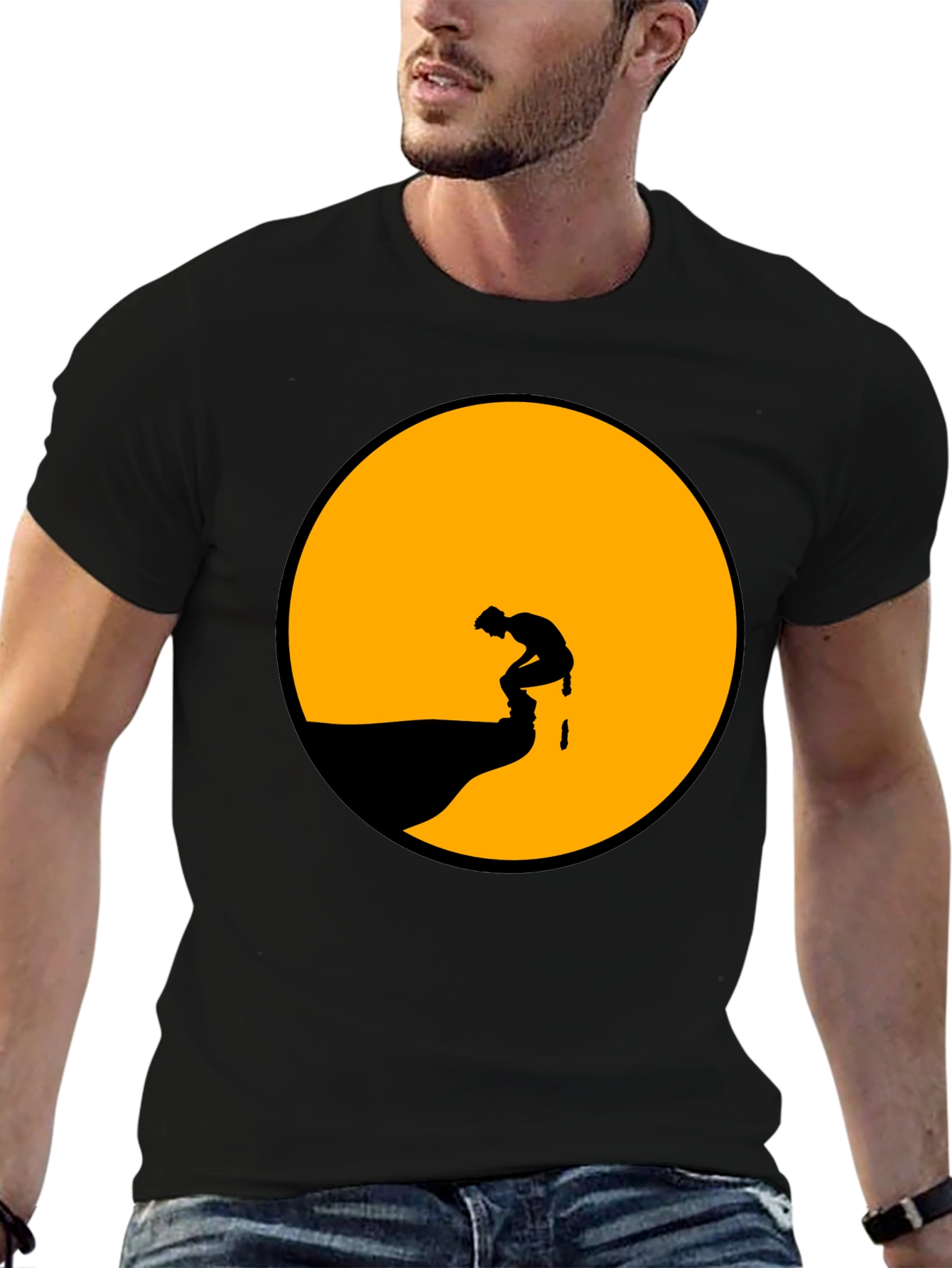 Black Silhouette Mooning T-Shirt - Graphic Tee view 6