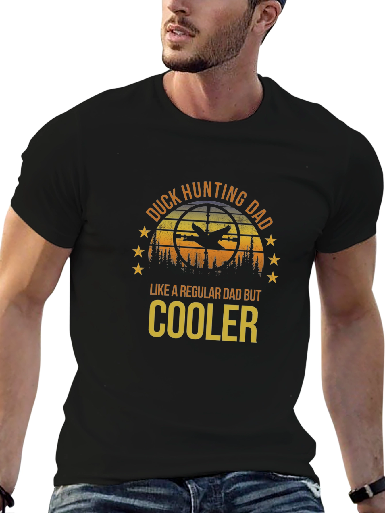 Black Duck Hunting Dad T-Shirt - Regular Dad But Cooler view 6