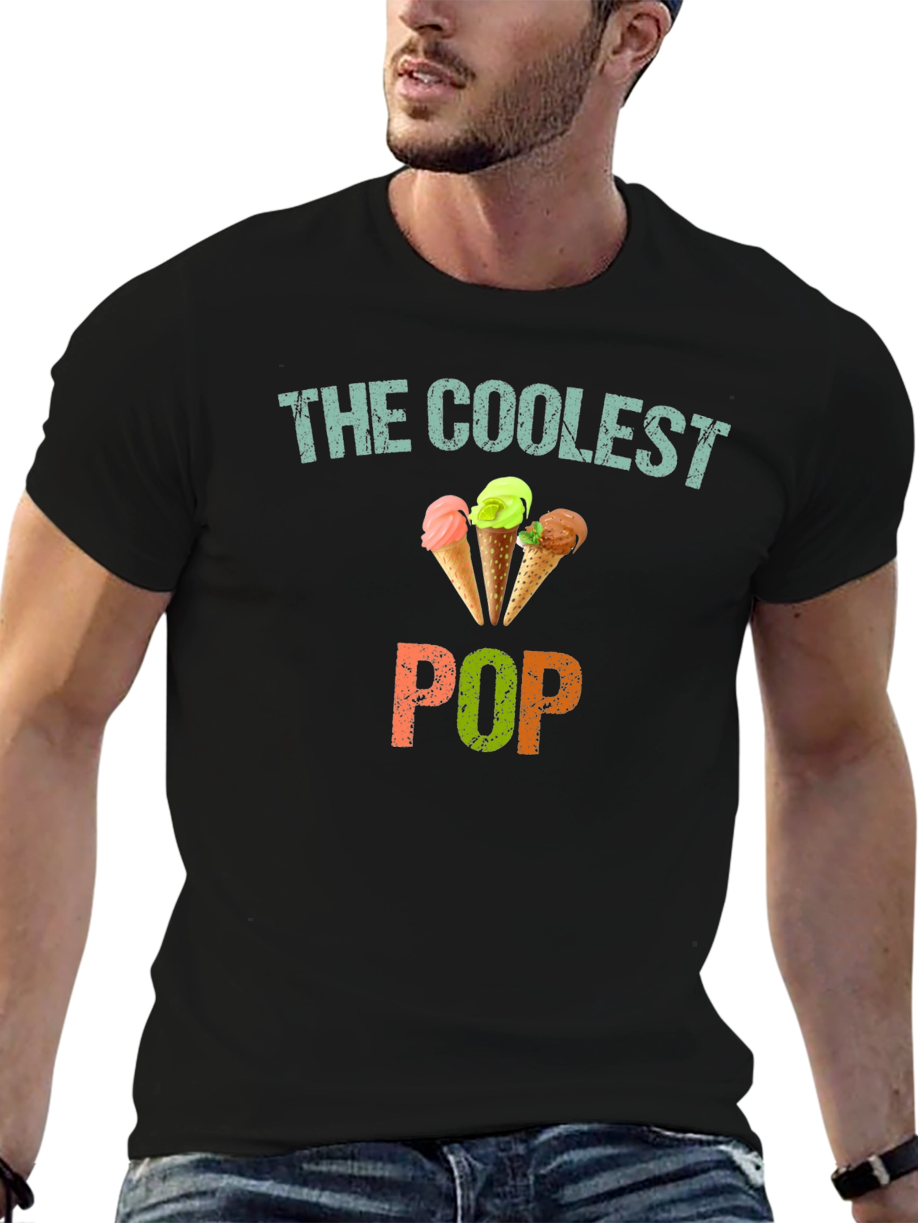 Black Coolest Pop Ice Cream T-Shirt - Fun Summer Tee view 6