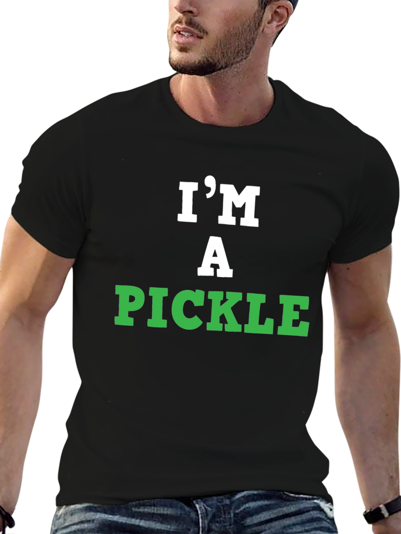 Black I'm A Pickle T-Shirt - Funny Graphic Tee view 6