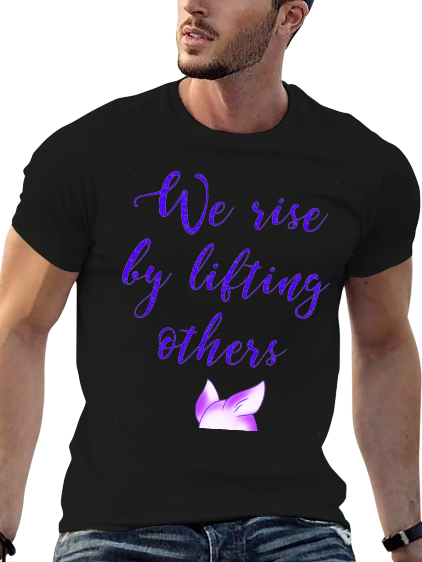 Black We Rise by Lifting Others T-Shirt view 6
