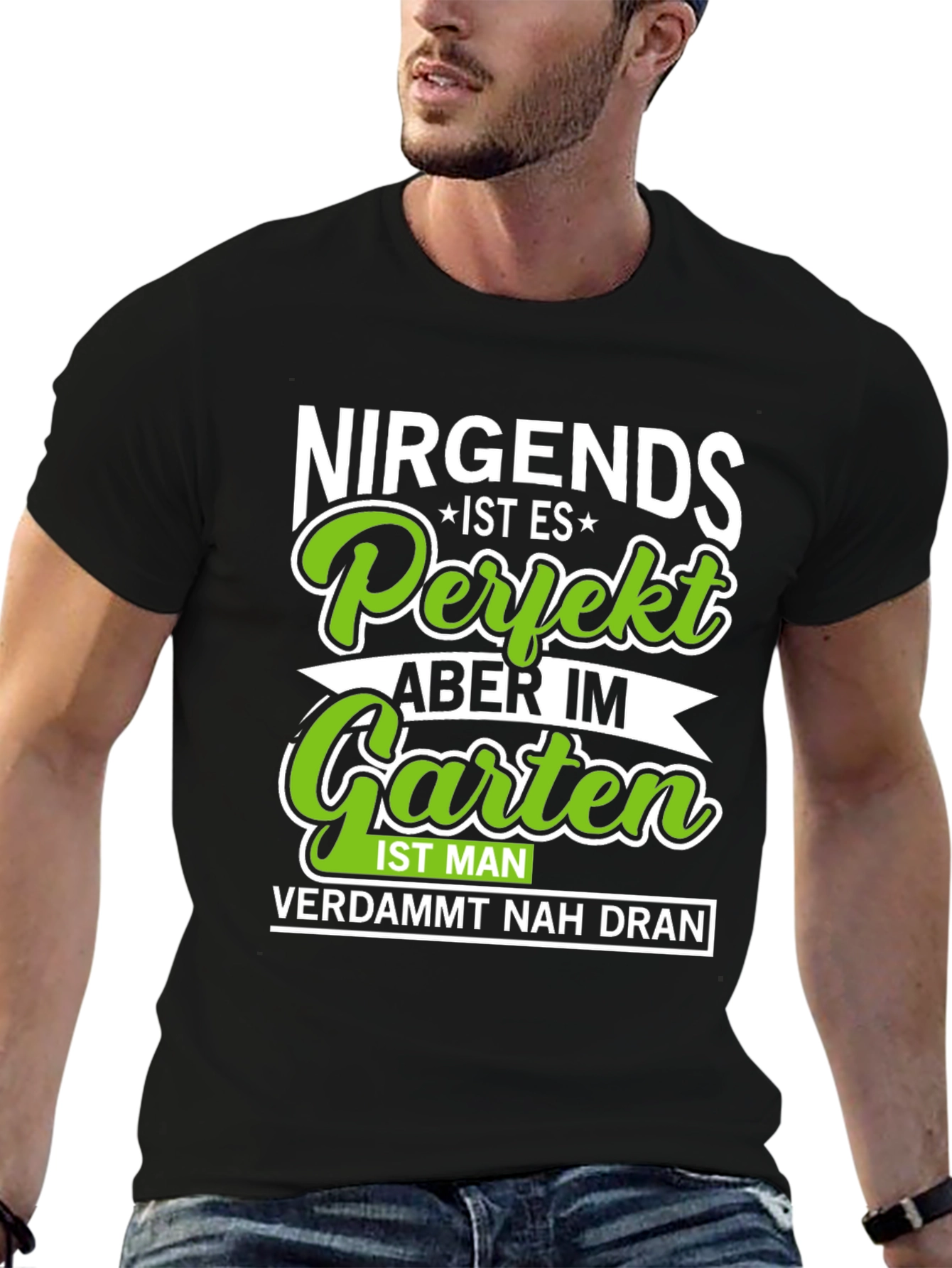 Black Nirgends Perfekt Garten T-Shirt view 6