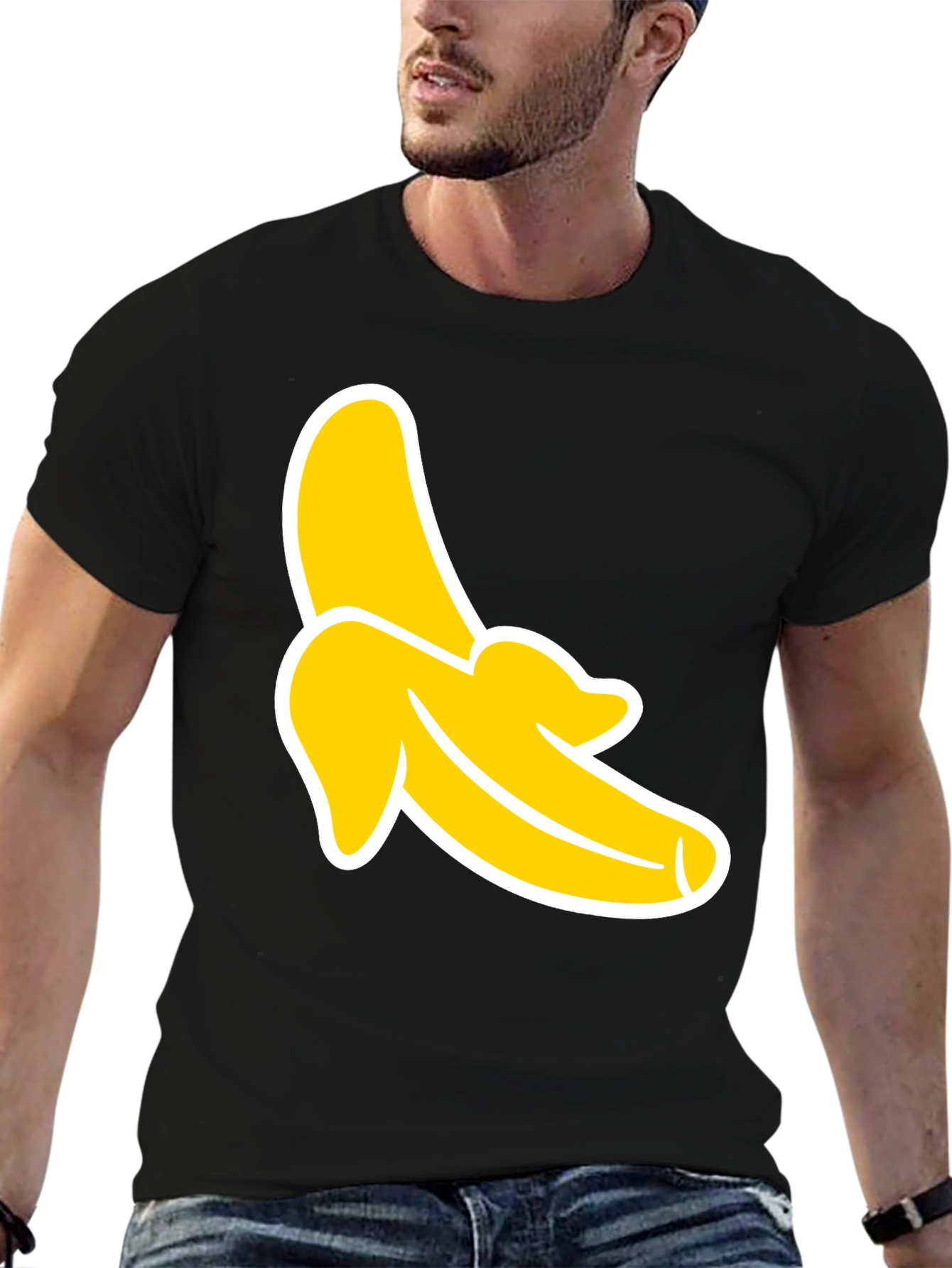 Black Banana Graphic Tee - Black Cotton T-Shirt view 6