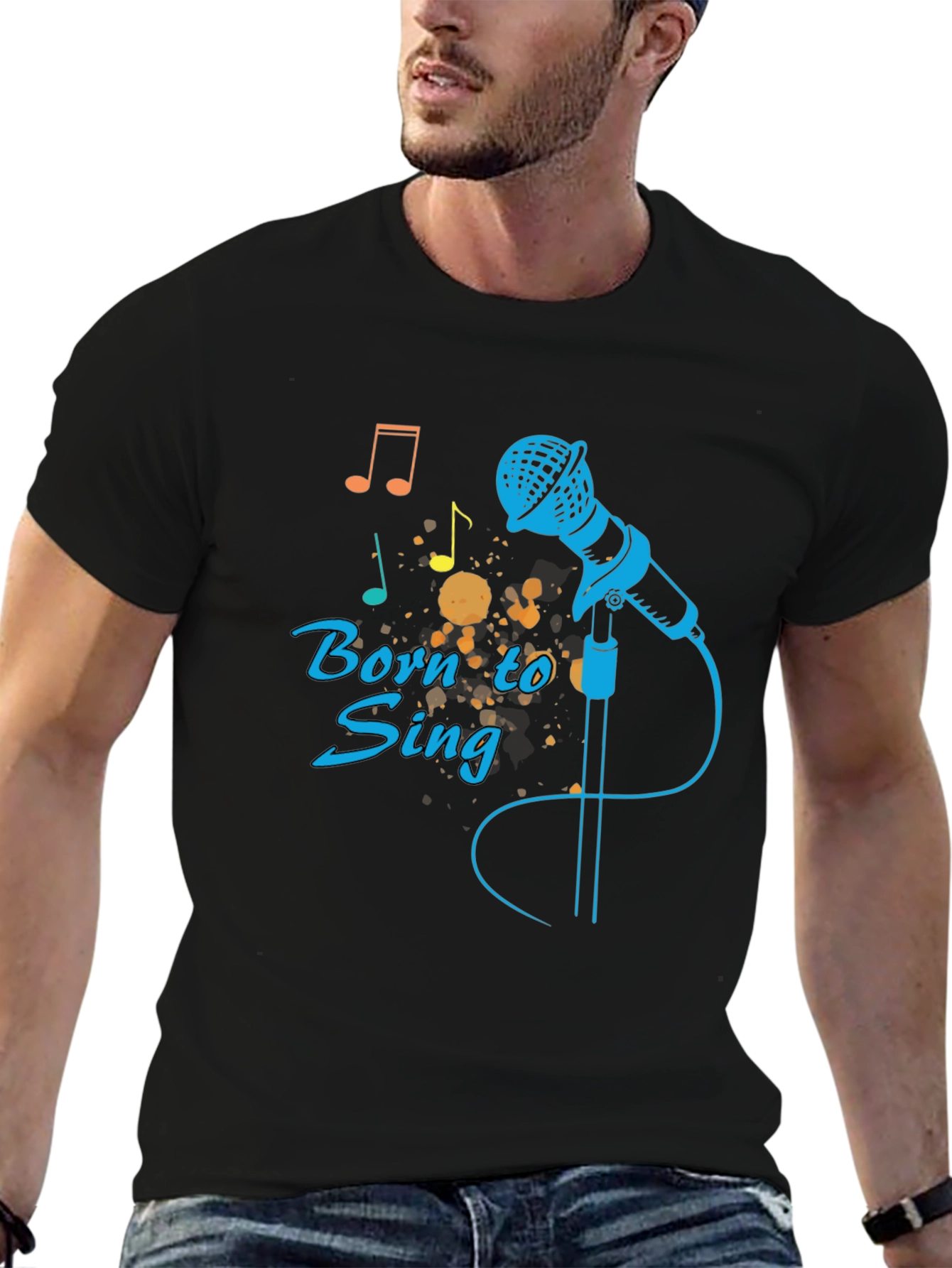 Black Born to Sing Black Graphic Tee view 6