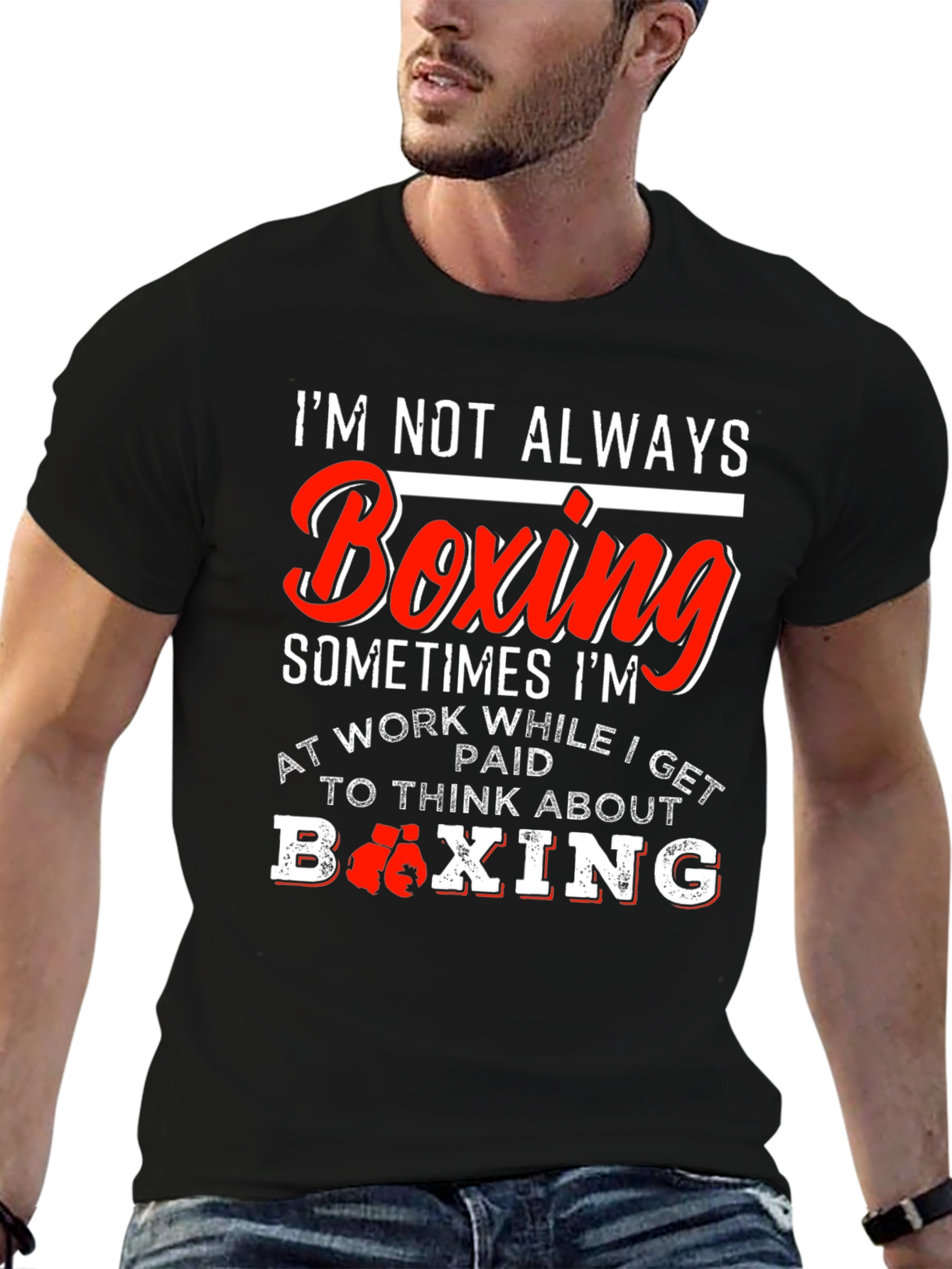 Black Boxing Enthusiast Graphic T-Shirt view 6