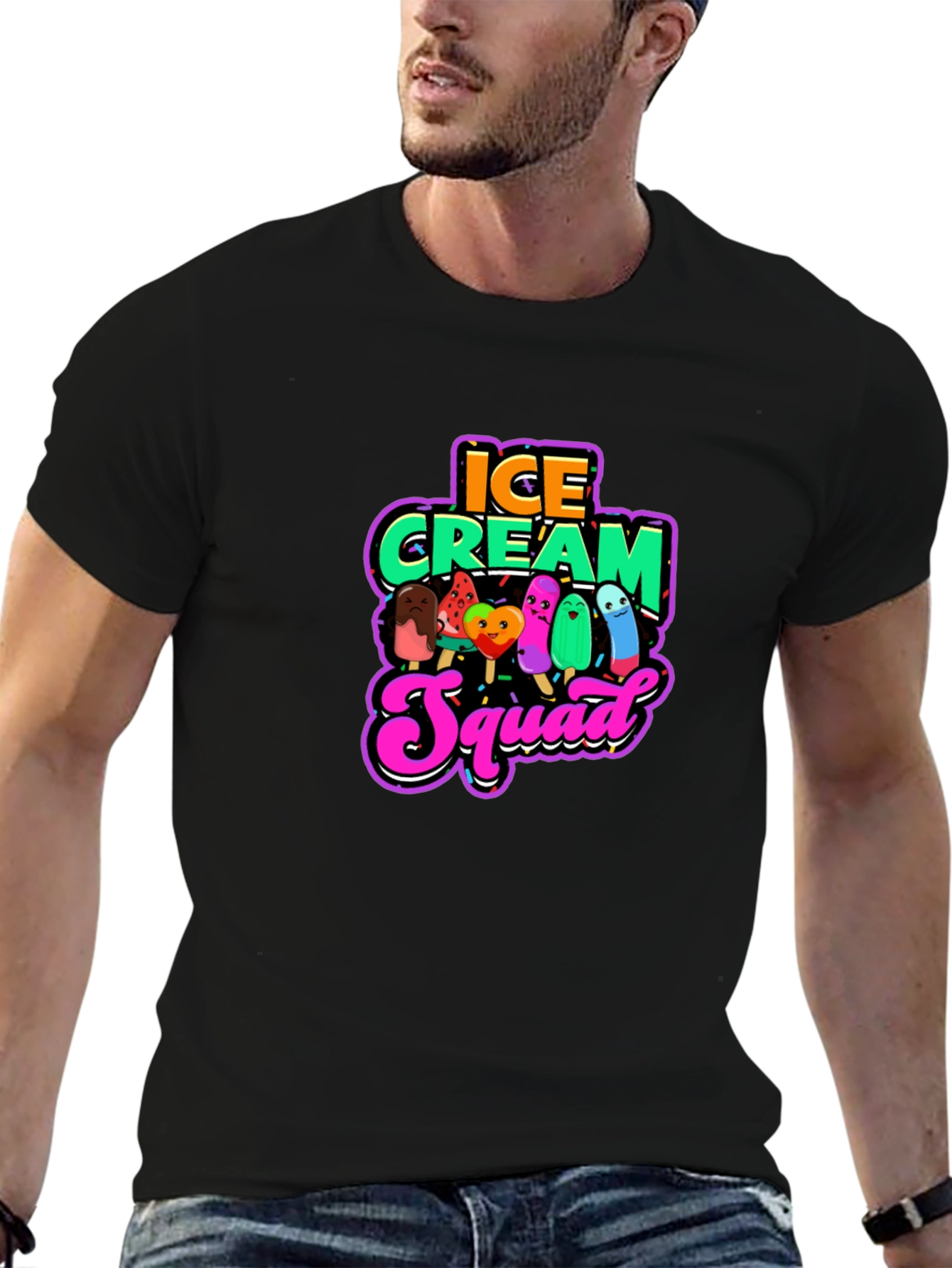 Black Ice Cream Squad Graphic Tee view 6