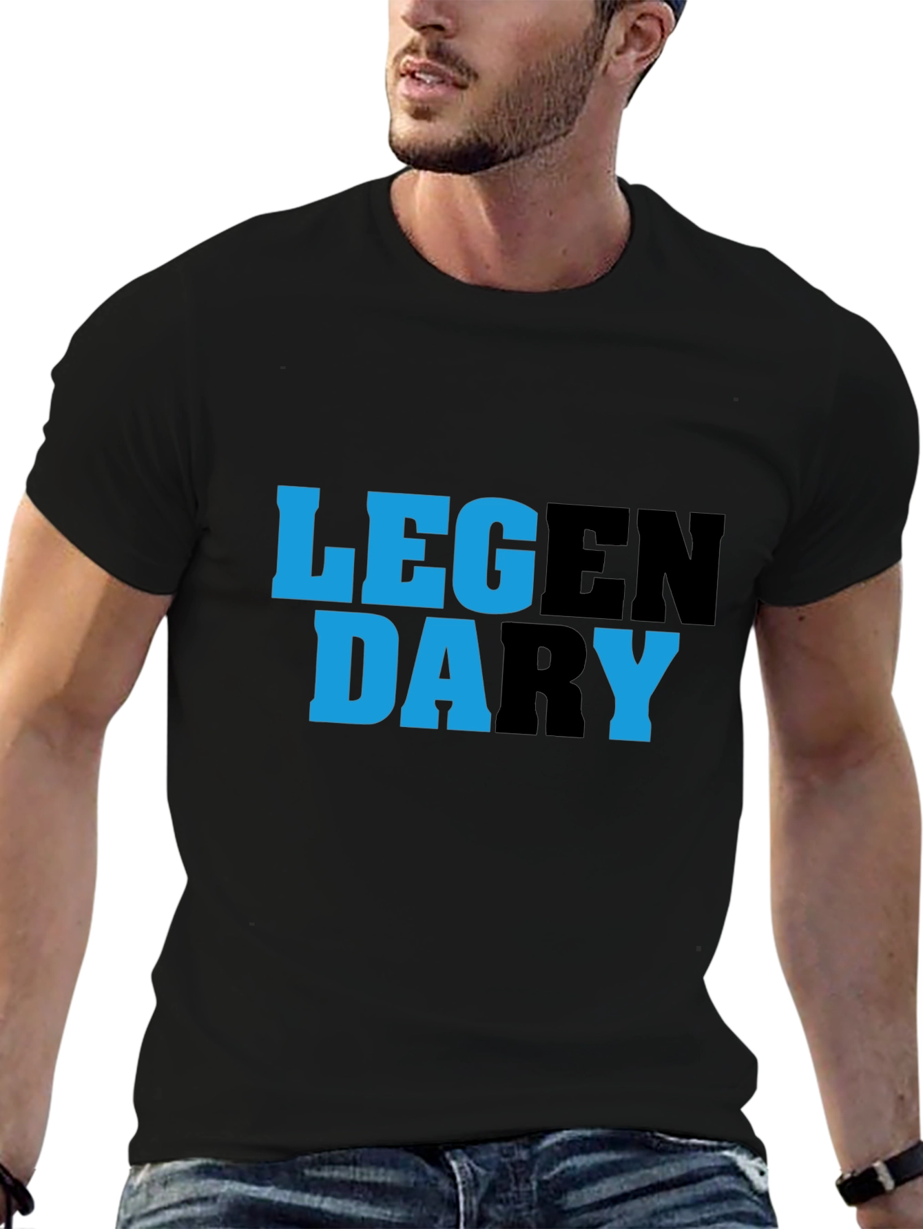 Black Legendary Graphic Tee - Cool Casual Style view 6