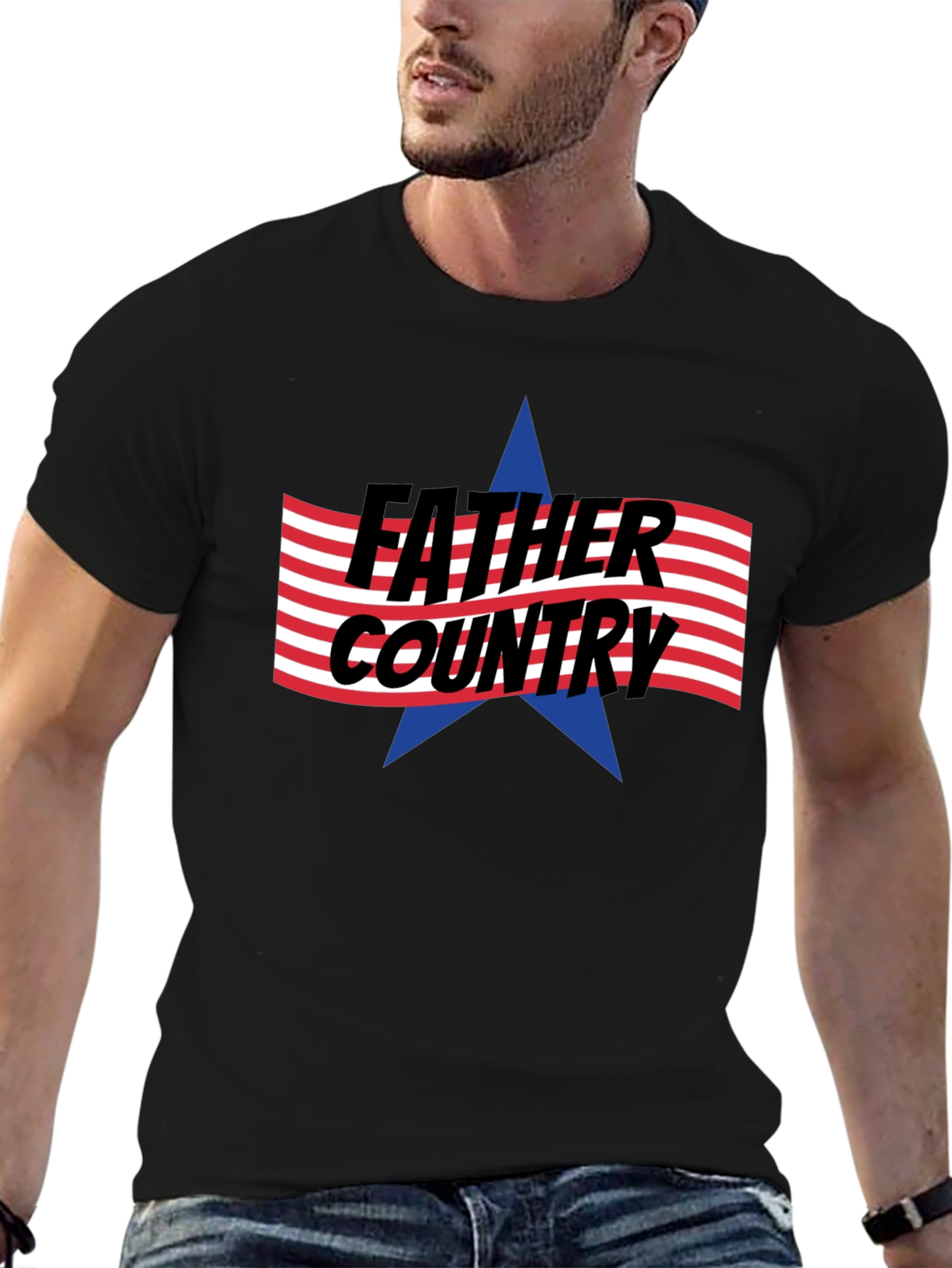 Black Father Country Patriotic T-Shirt view 6