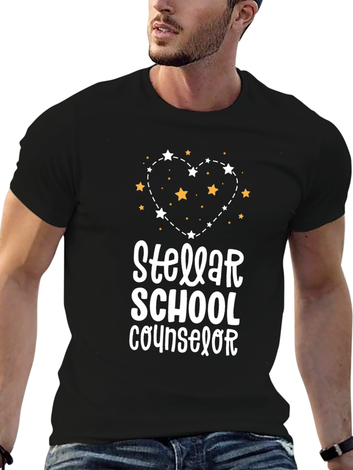 Black Stellar School Counselor Graphic Tee view 6